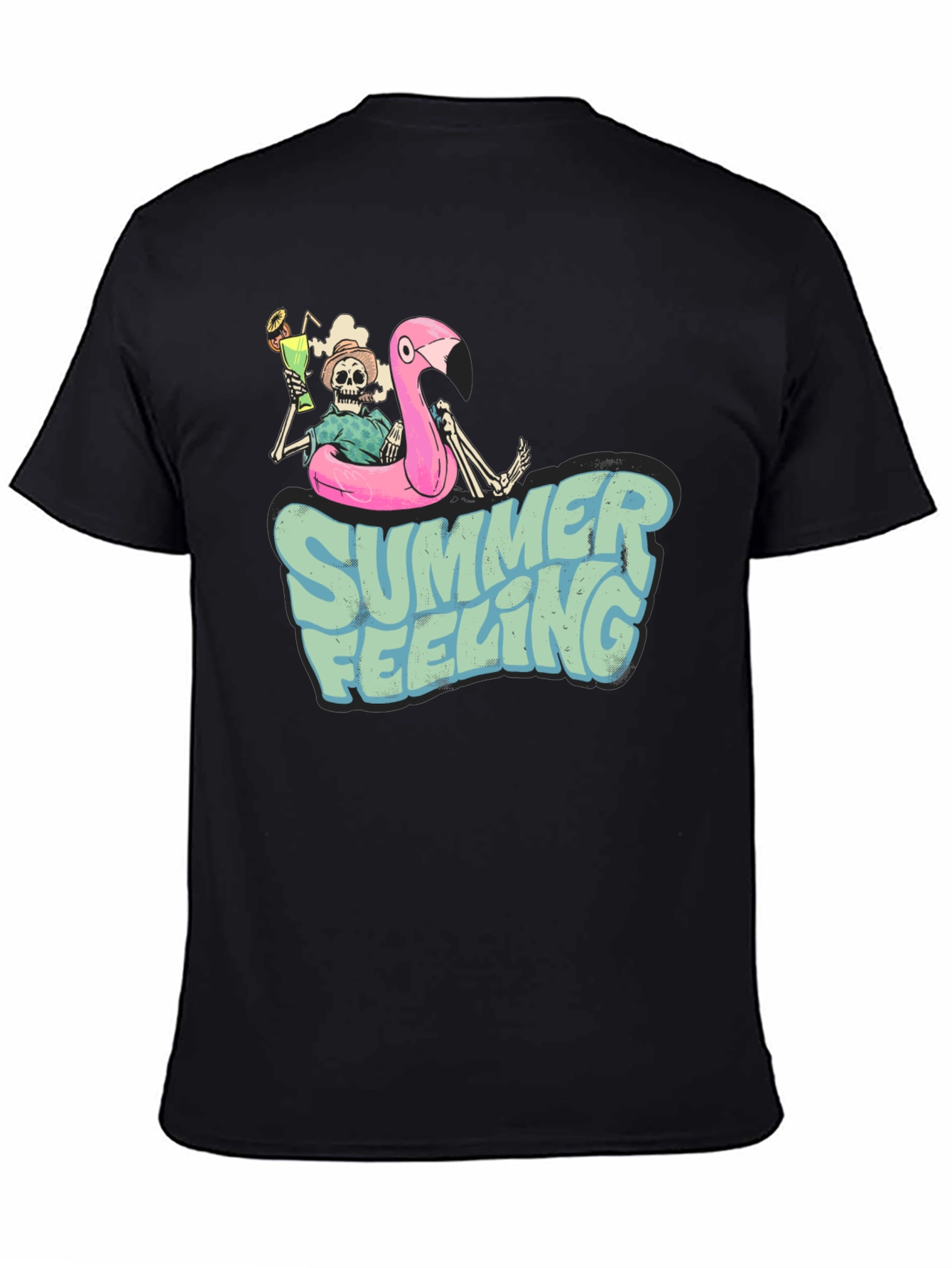 Summer Feeling Skeleton Flamingo T-Shirt
