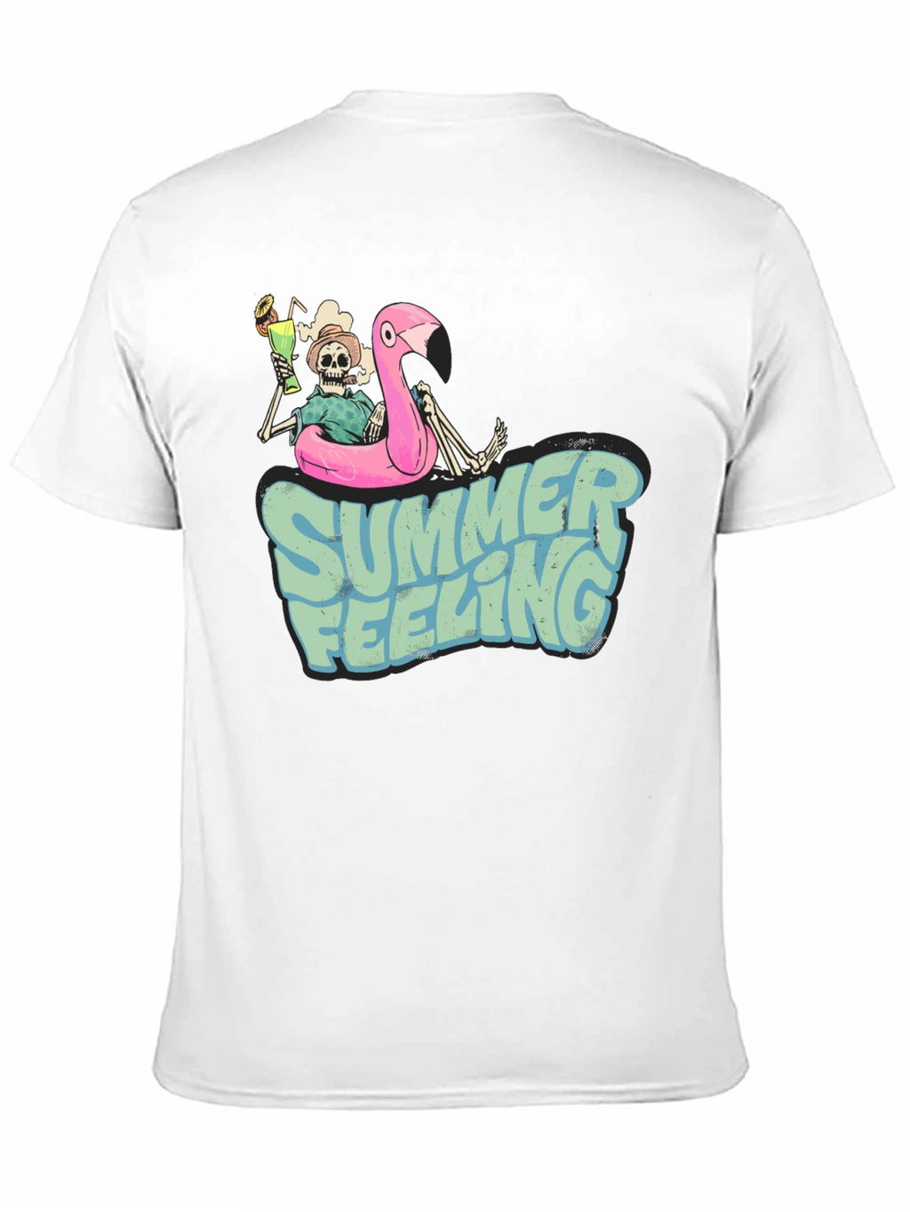 Summer Feeling Skeleton Flamingo T-Shirt