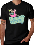 Summer Feeling Skeleton Flamingo T-Shirt