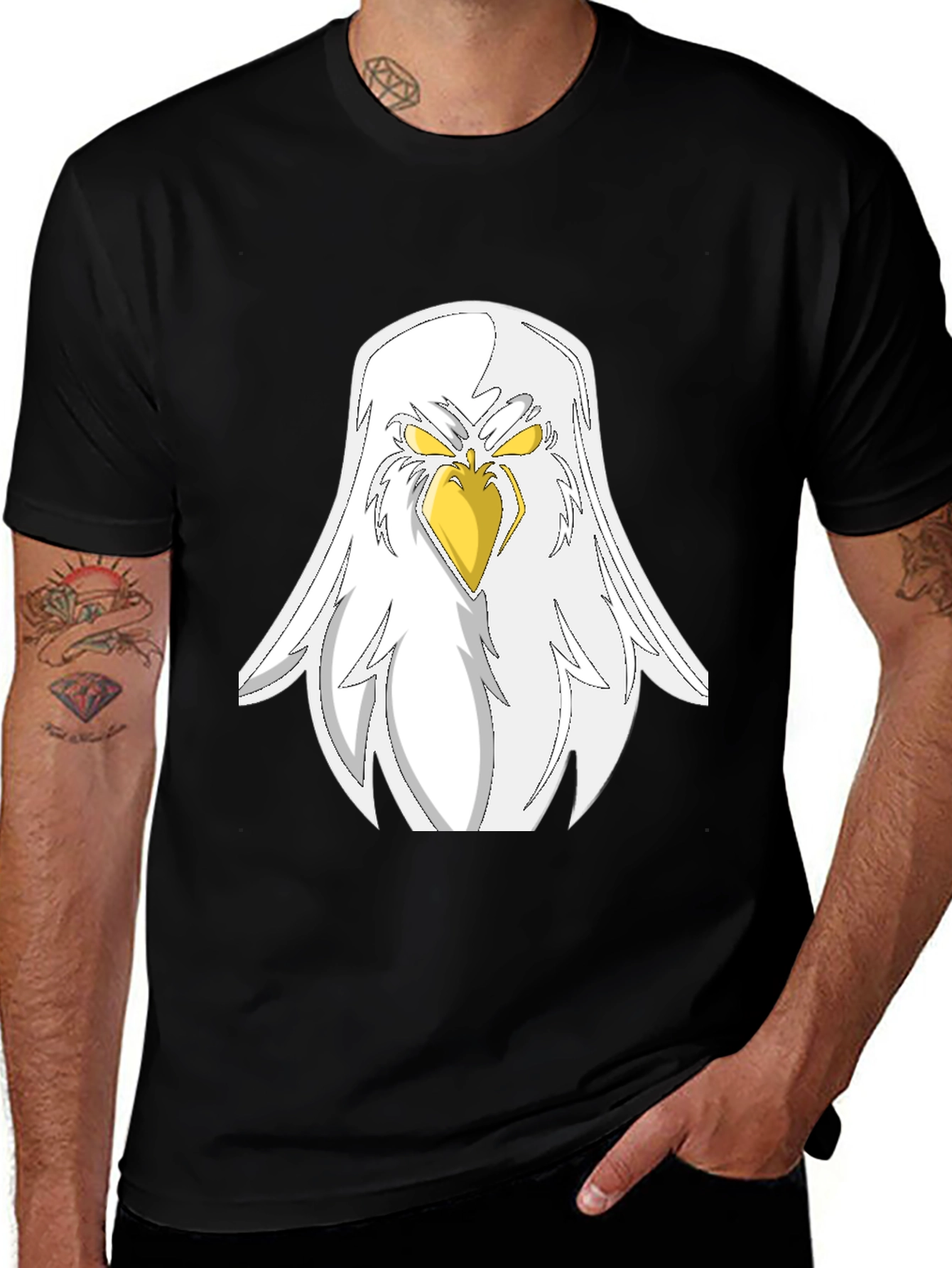Eagle Graphic Black T-Shirt - Fierce Bird Design