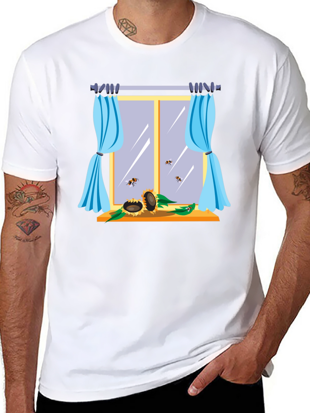 Sunflower Window Graphic T-Shirt