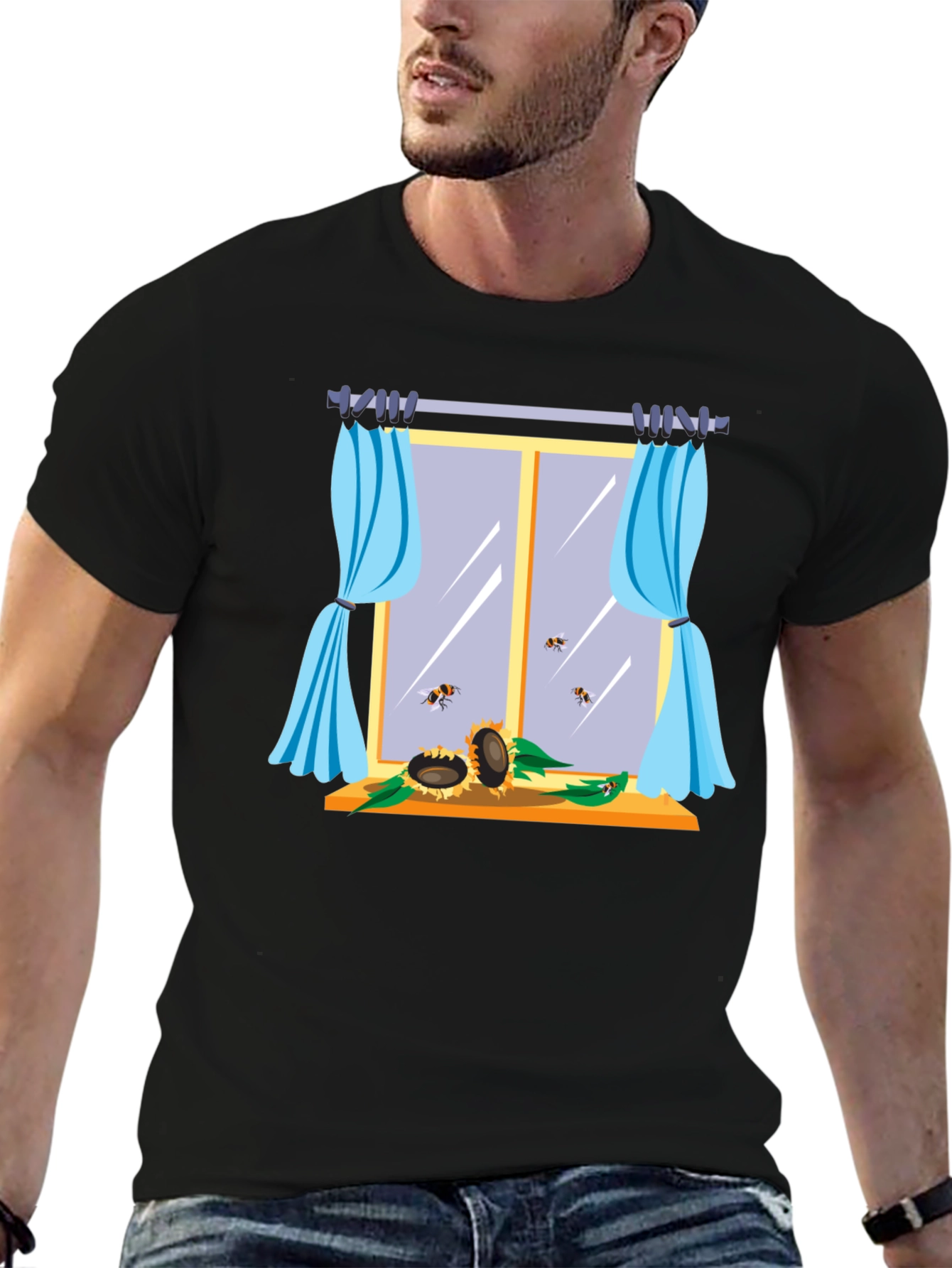 Sunflower Window Graphic T-Shirt