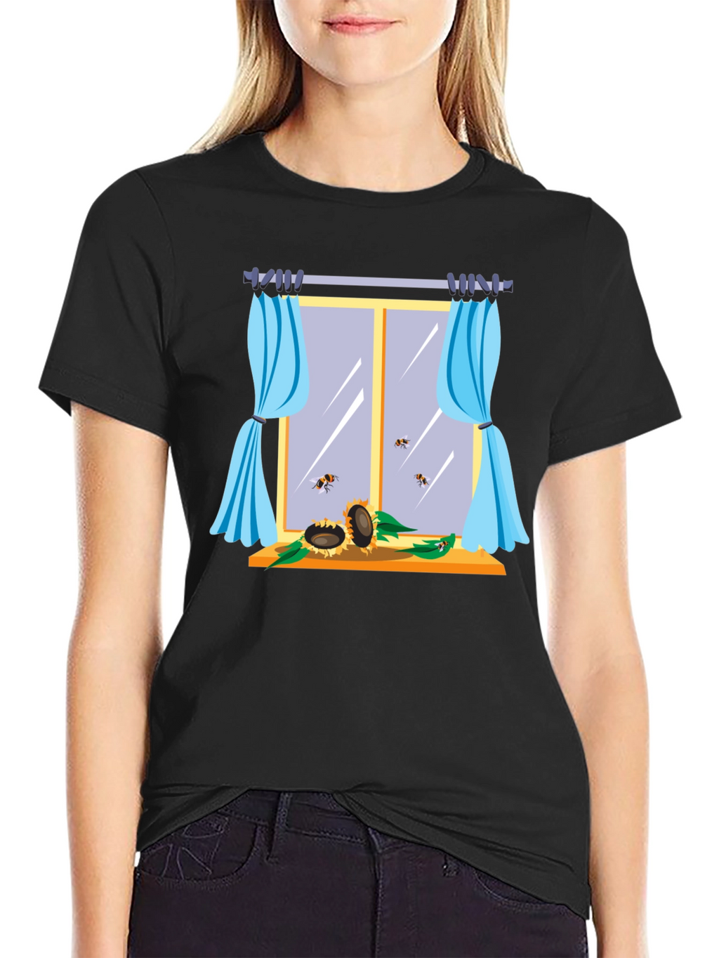 Sunflower Window Graphic T-Shirt