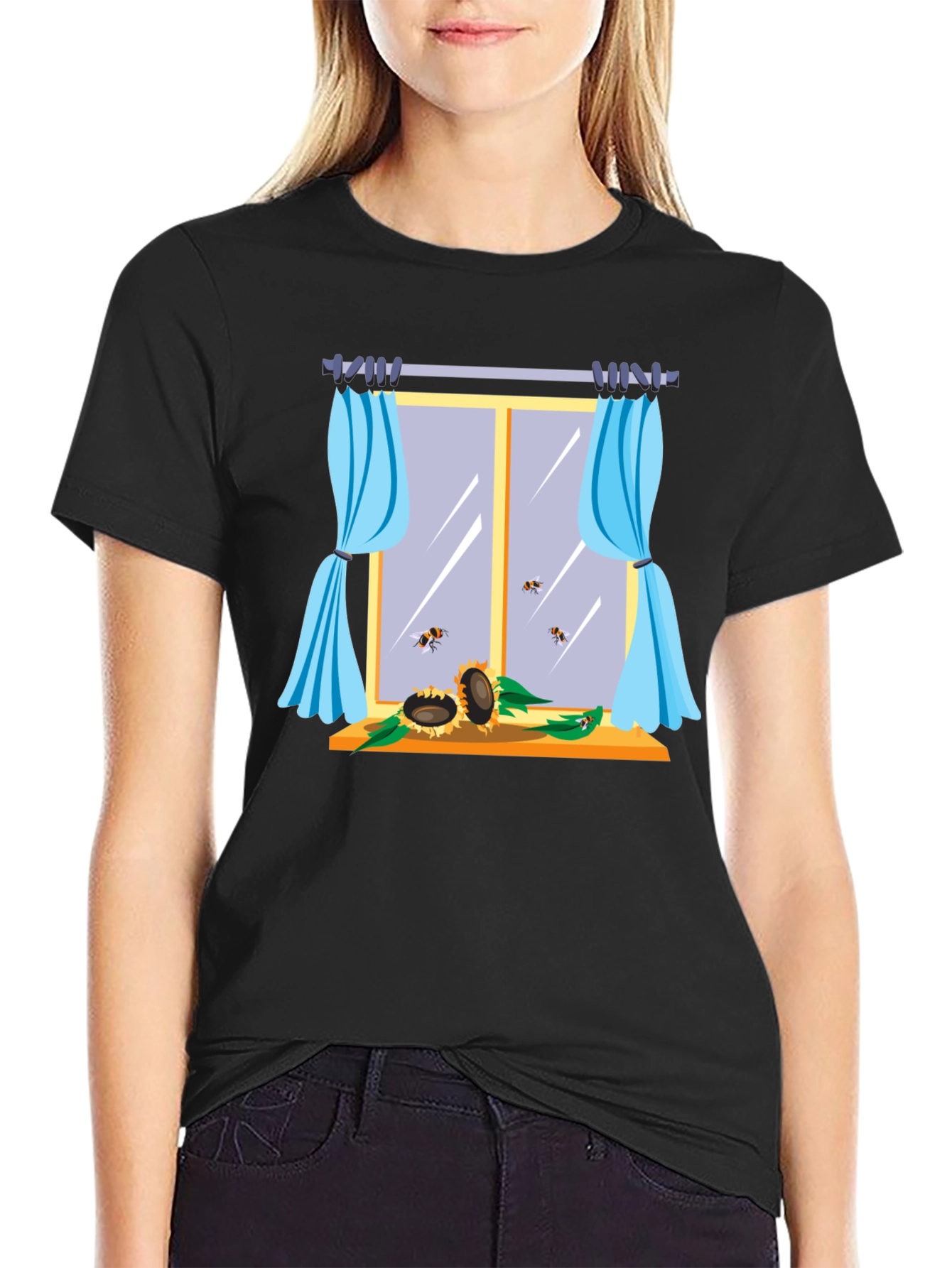 Sunflower Window Graphic T-Shirt
