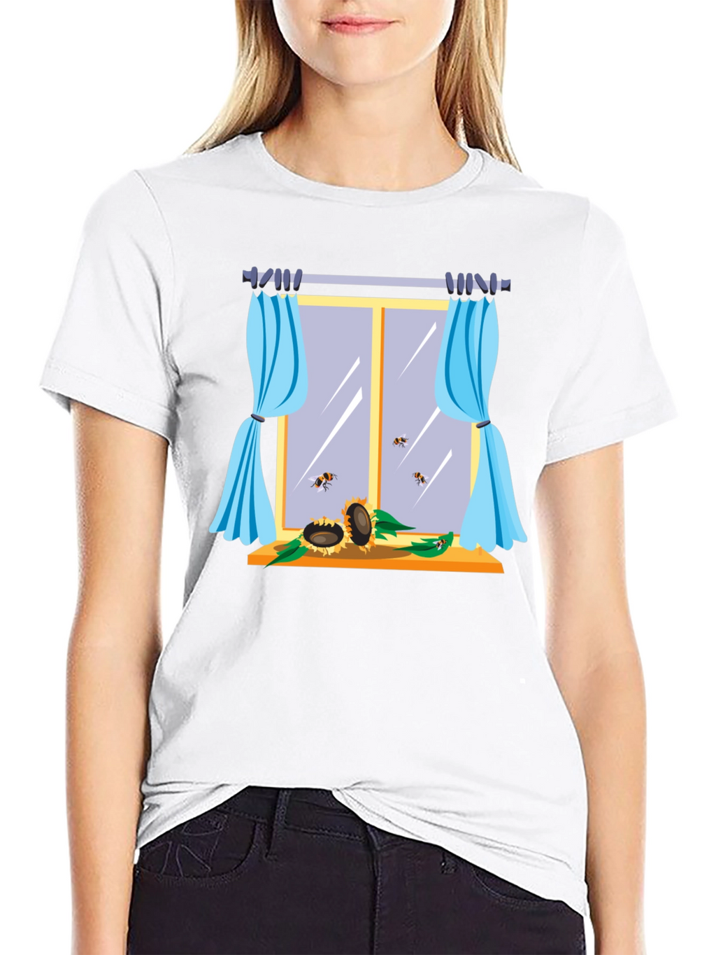 Sunflower Window Graphic T-Shirt