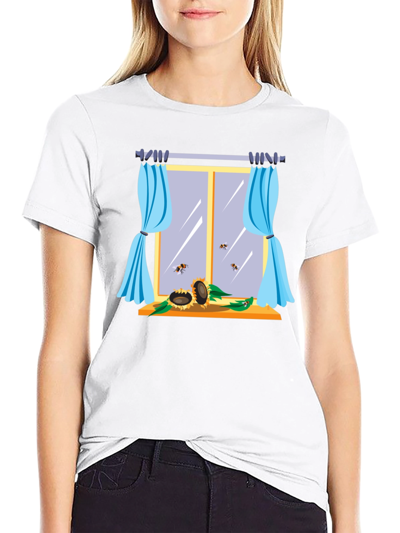 Sunflower Window Graphic T-Shirt