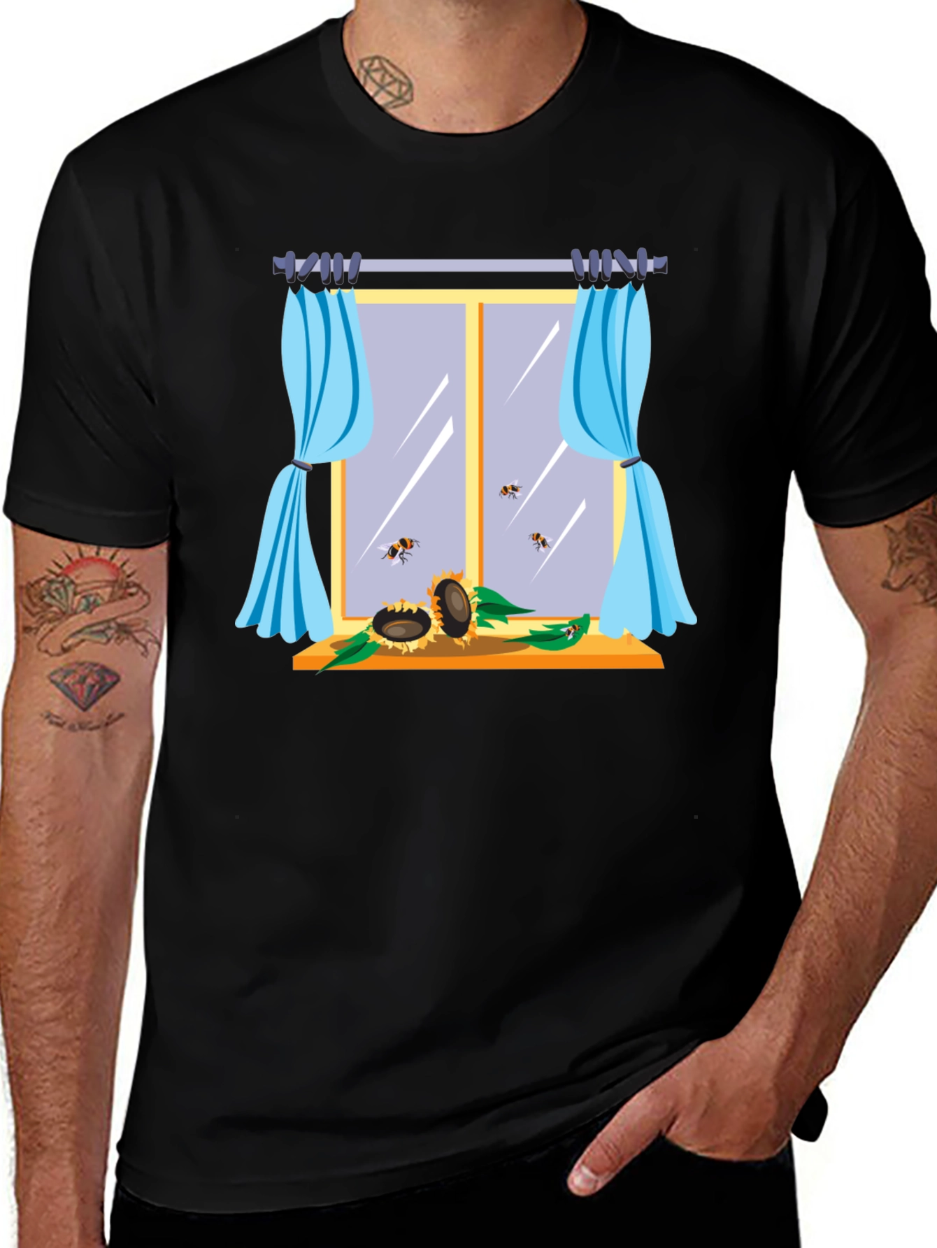 Sunflower Window Graphic T-Shirt
