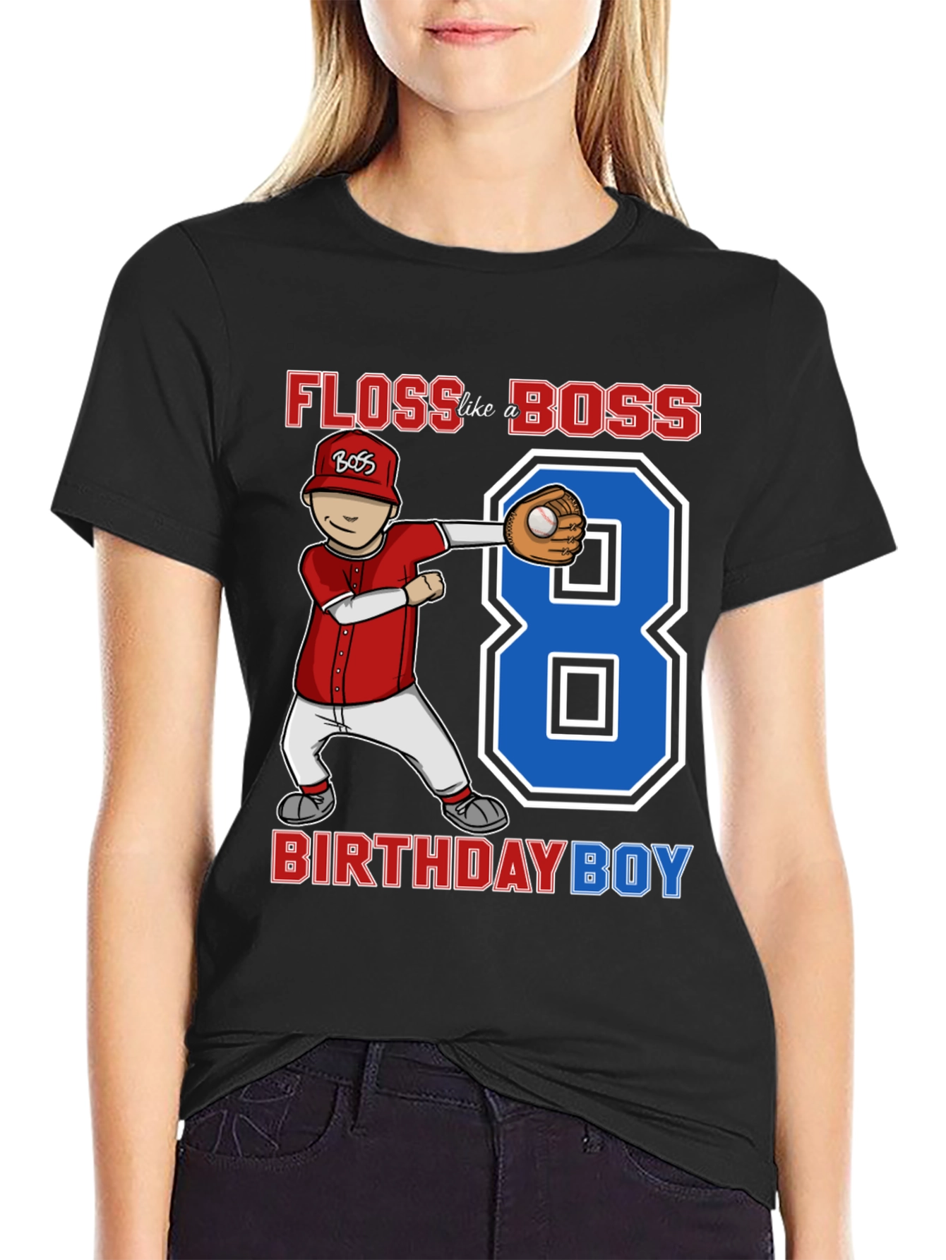 Floss Like a Boss 8th Birthday Boy T-Shirt