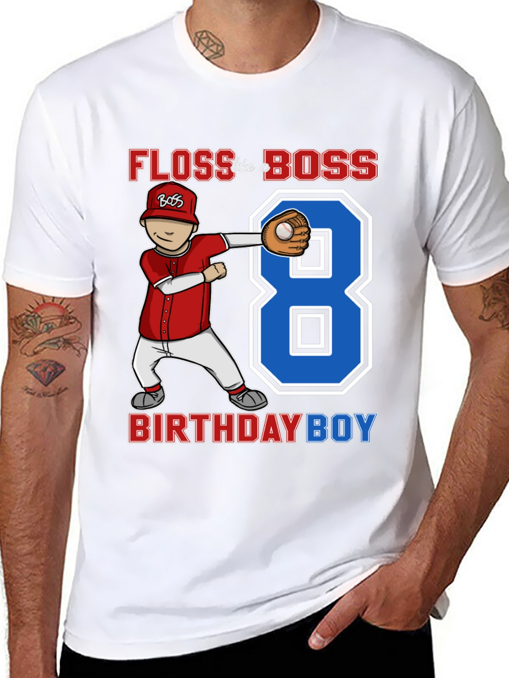 Floss Like a Boss 8th Birthday Boy T-Shirt