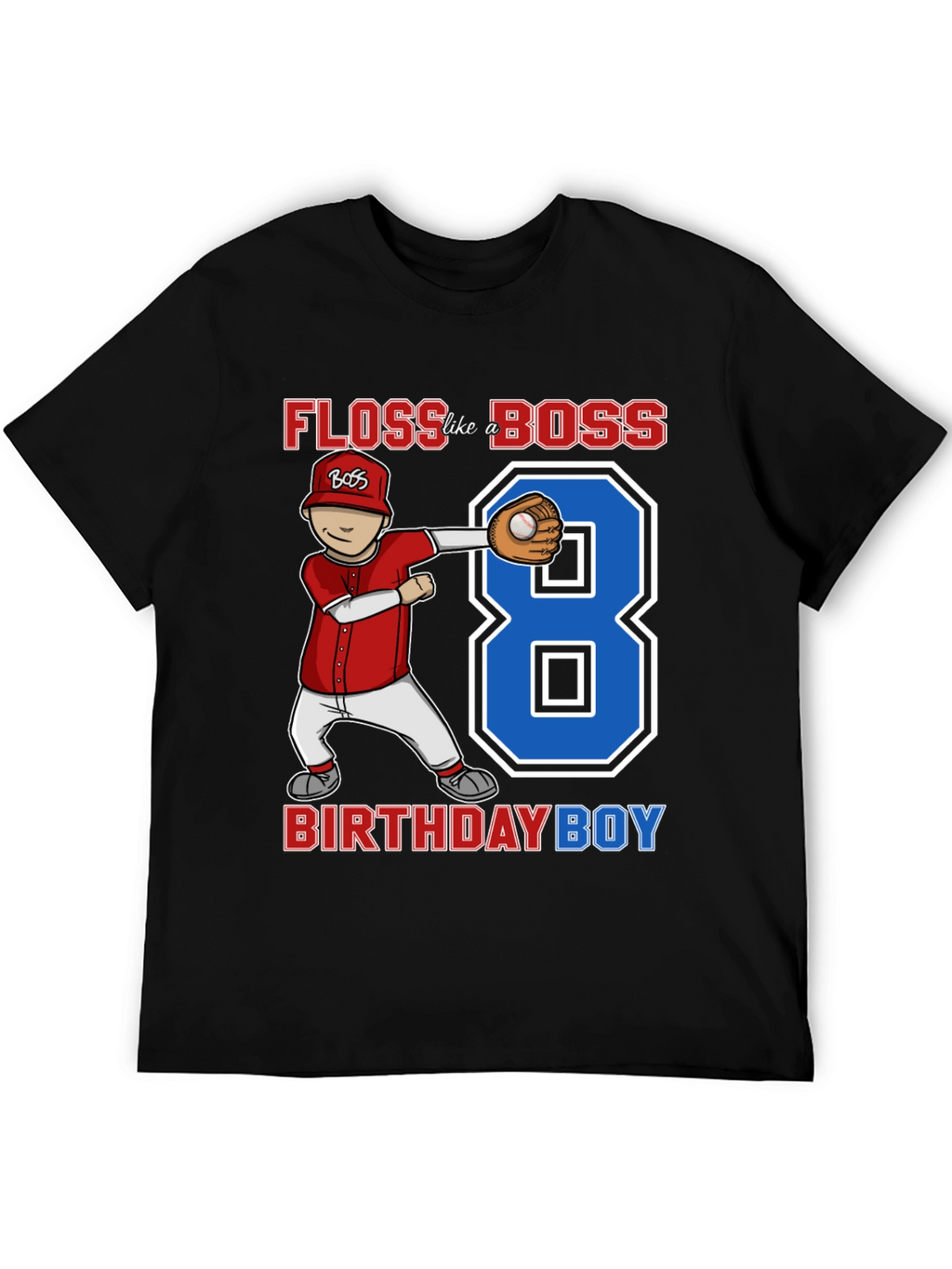 Floss Like a Boss 8th Birthday Boy T-Shirt