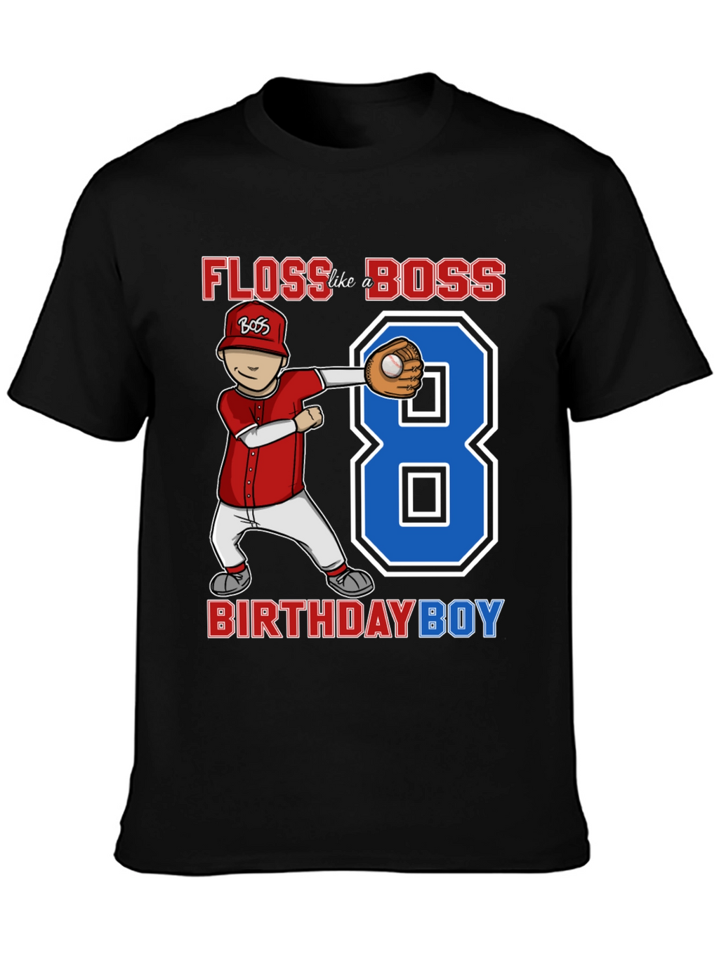 Floss Like a Boss 8th Birthday Boy T-Shirt