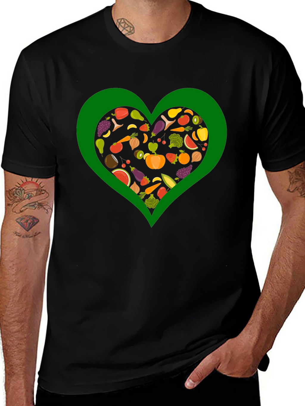 Vegan Heart T-Shirt - Love Vegetables!