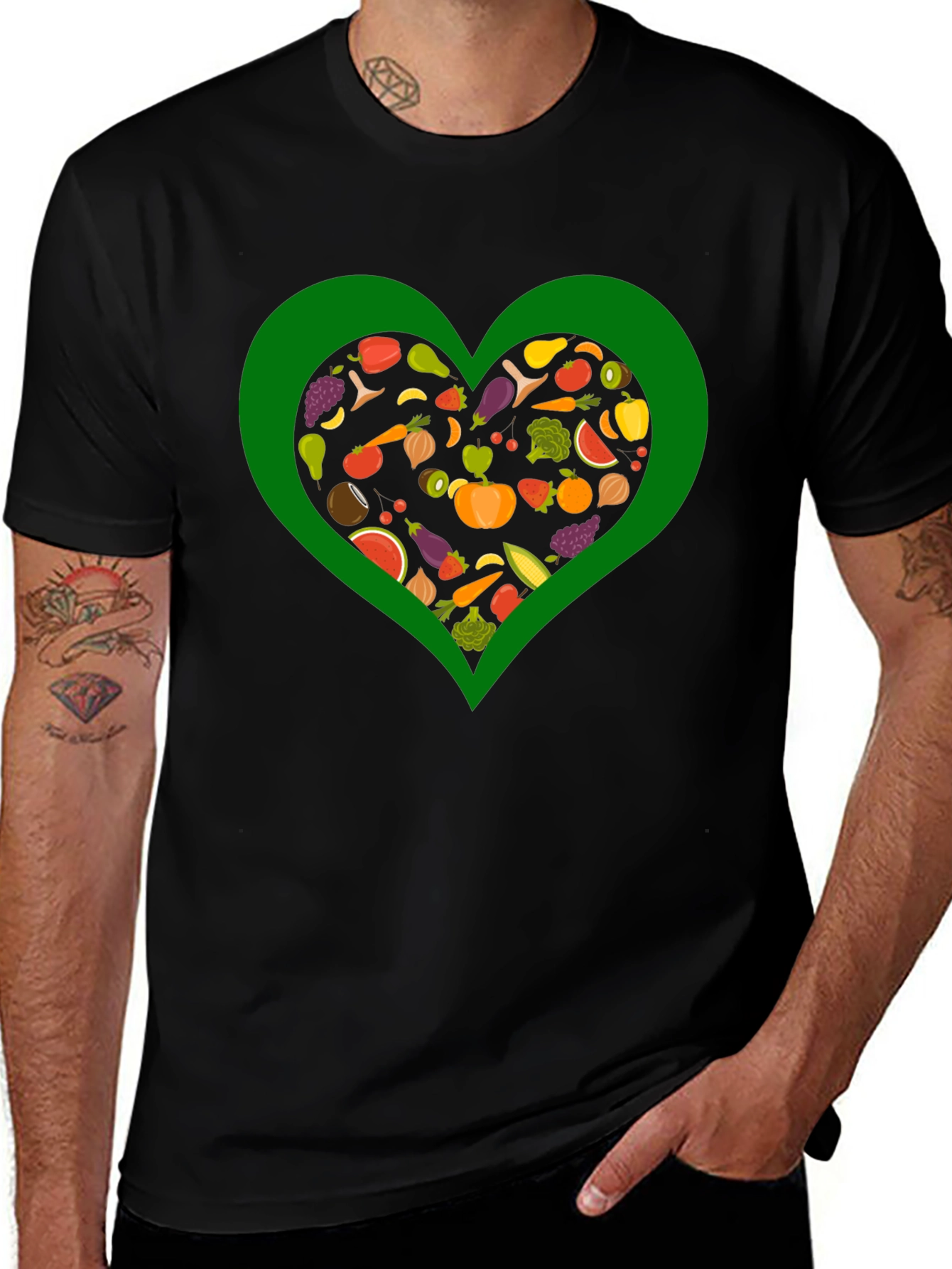 Vegan Heart T-Shirt - Love Vegetables!