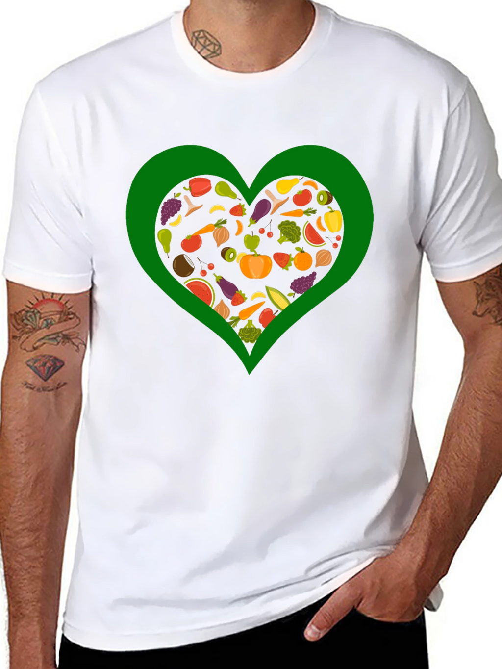 Vegan Heart T-Shirt - Love Vegetables!