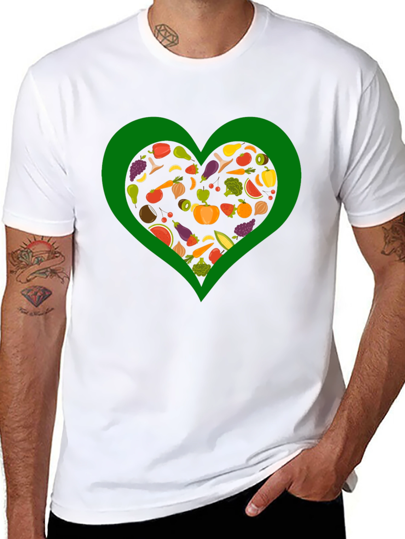 Vegan Heart T-Shirt - Love Vegetables!