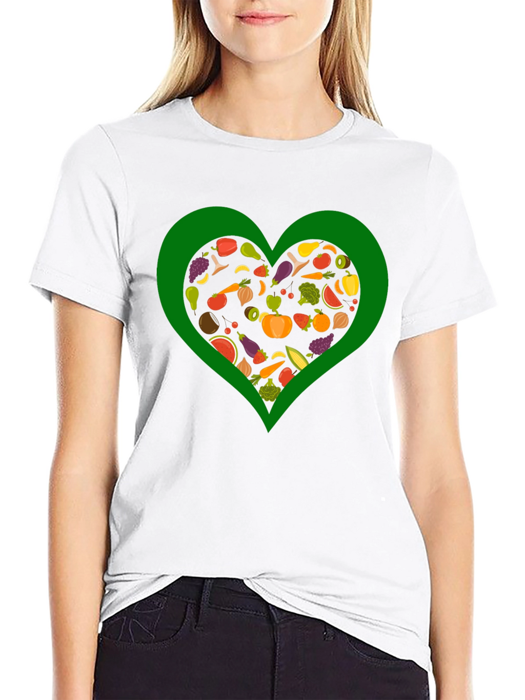 Vegan Heart T-Shirt - Love Vegetables!