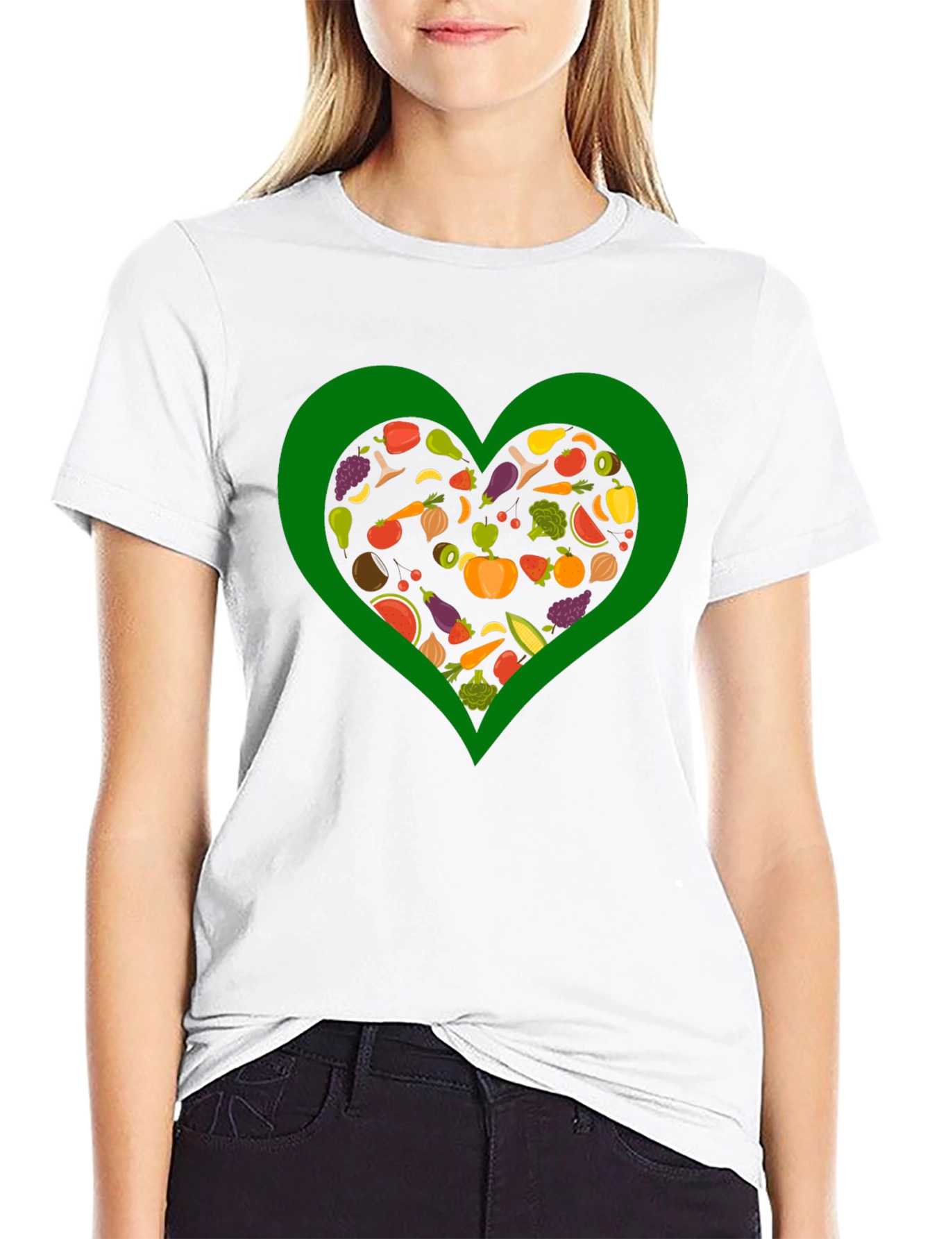Vegan Heart T-Shirt - Love Vegetables!