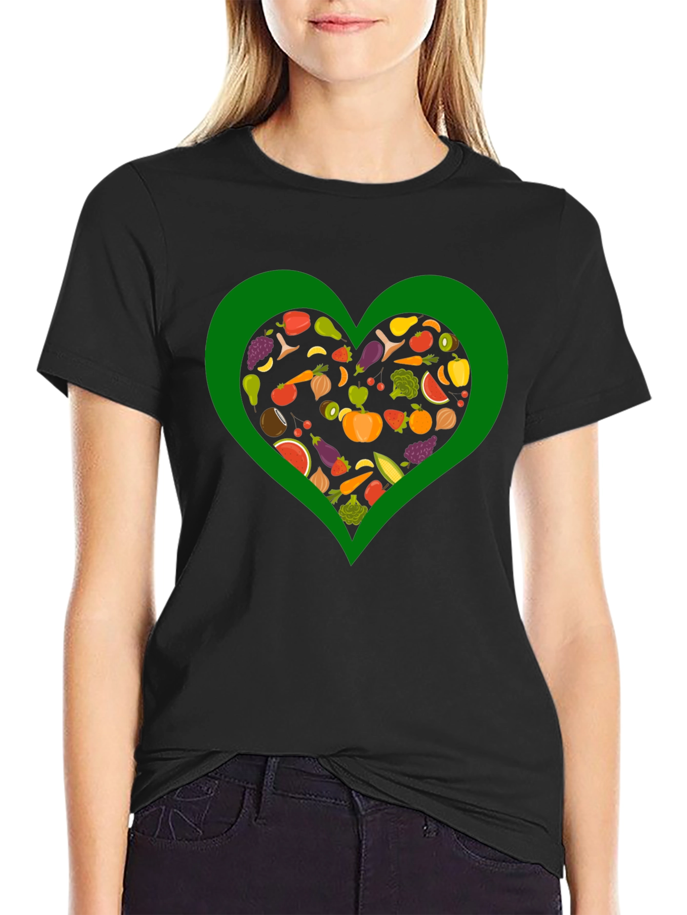 Vegan Heart T-Shirt - Love Vegetables!