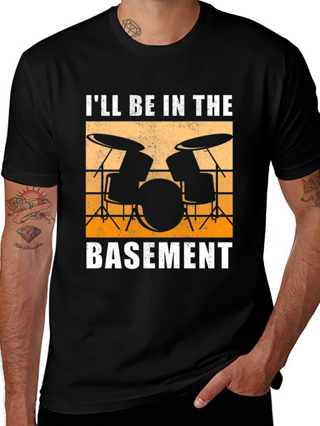 Ill Be In The Basement Drum Set T-Shirt