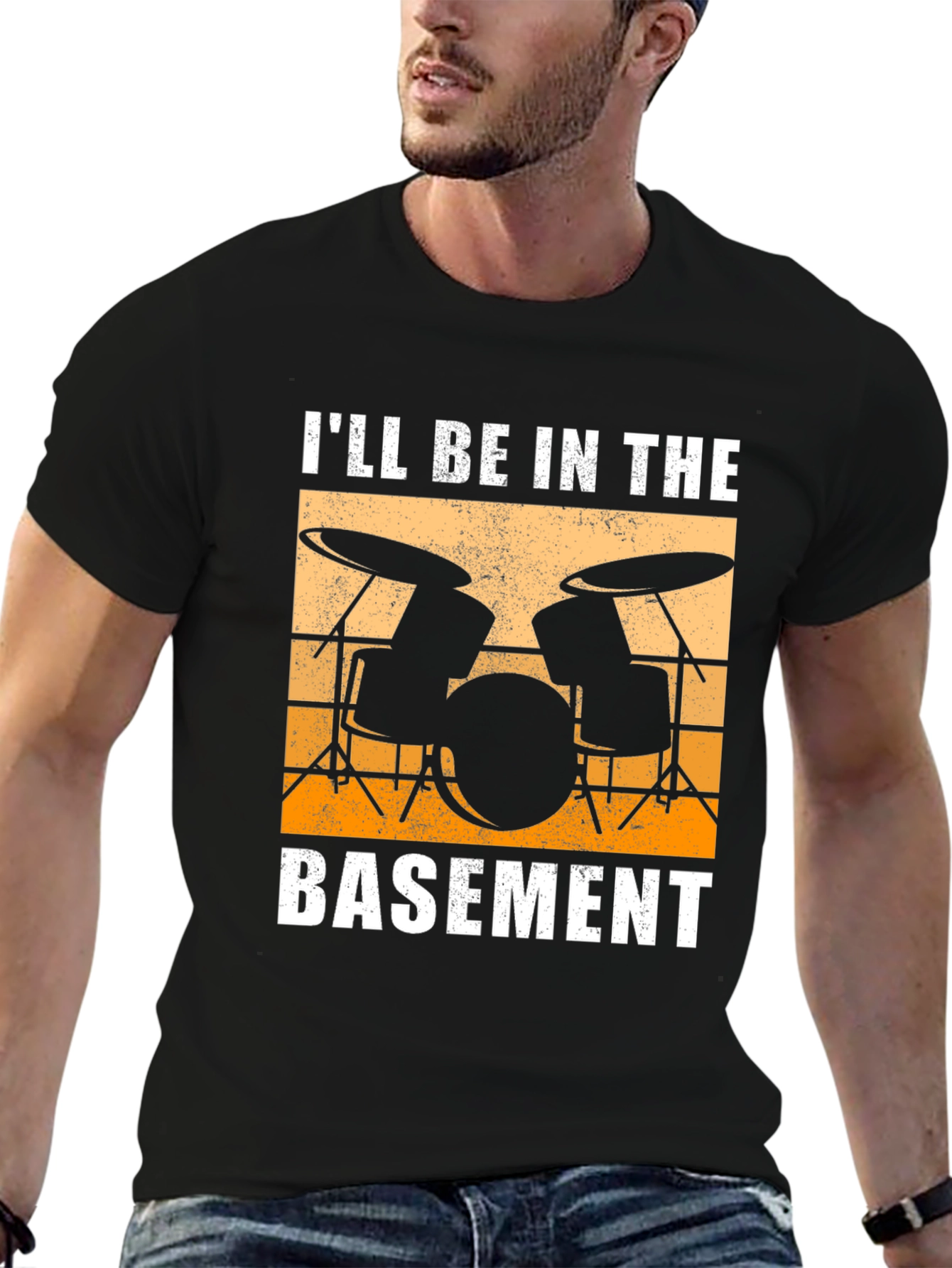 Ill Be In The Basement Drum Set T-Shirt