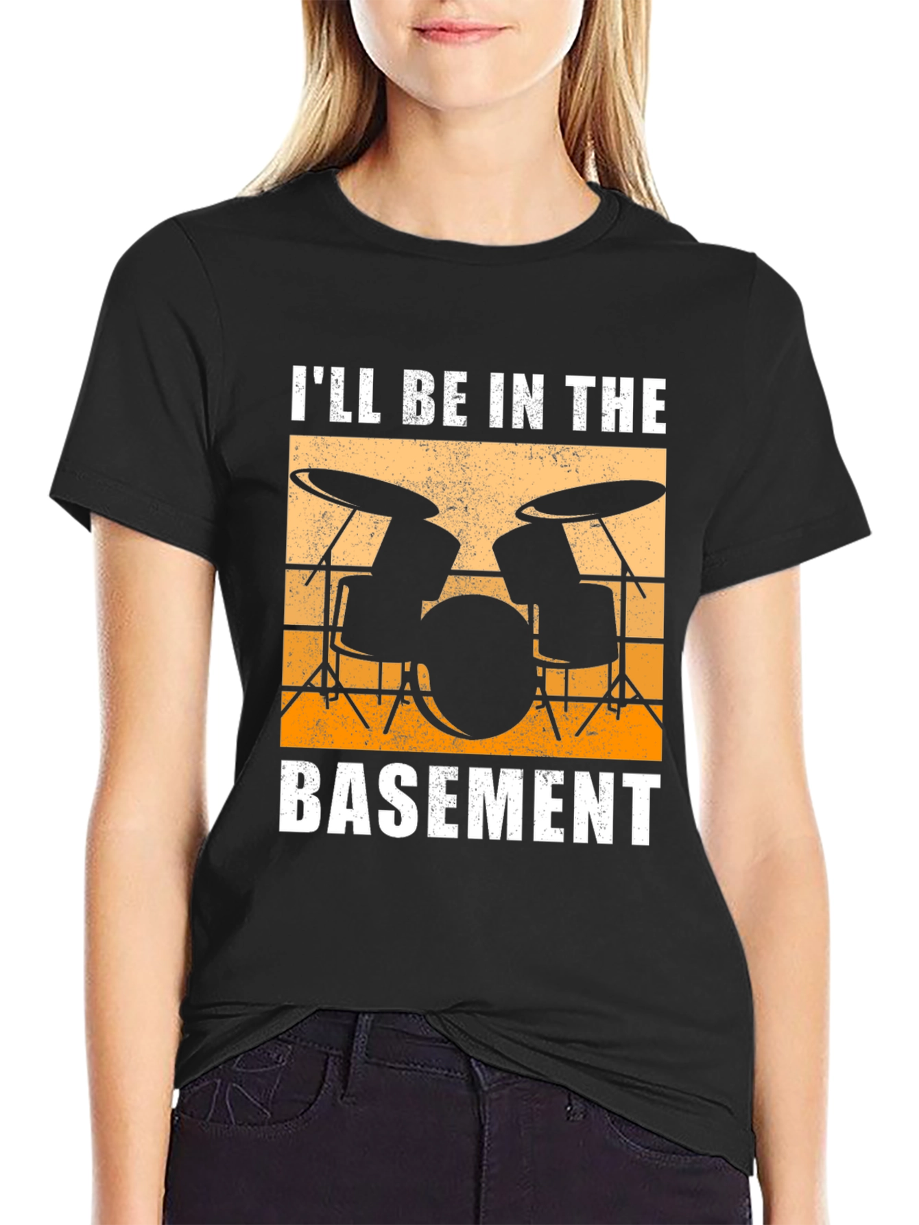 Ill Be In The Basement Drum Set T-Shirt
