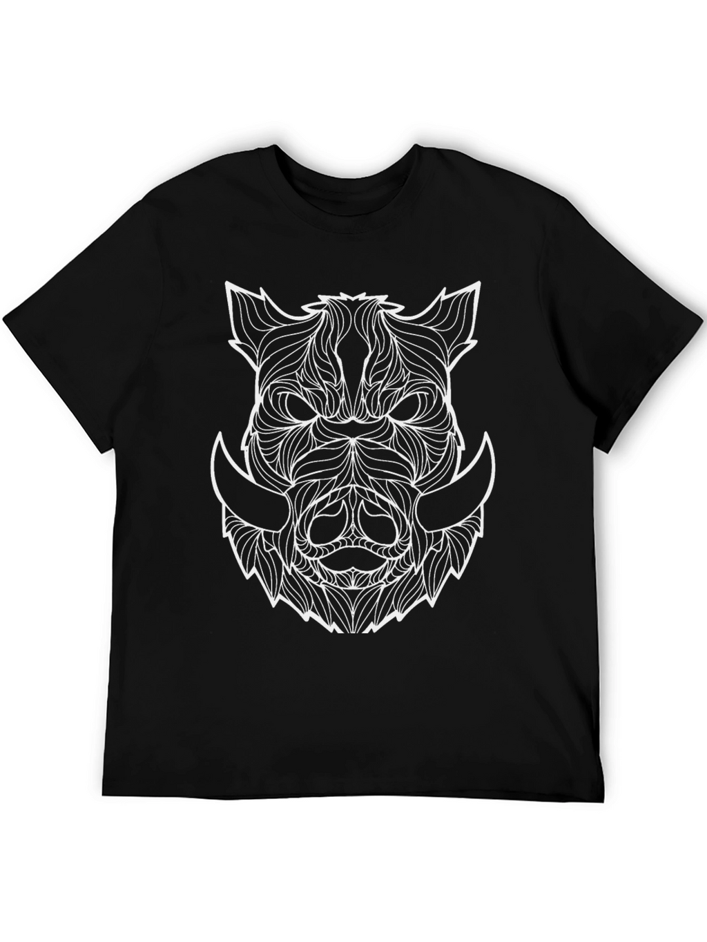 Boar Head Graphic Tee - Abstract Animal Print