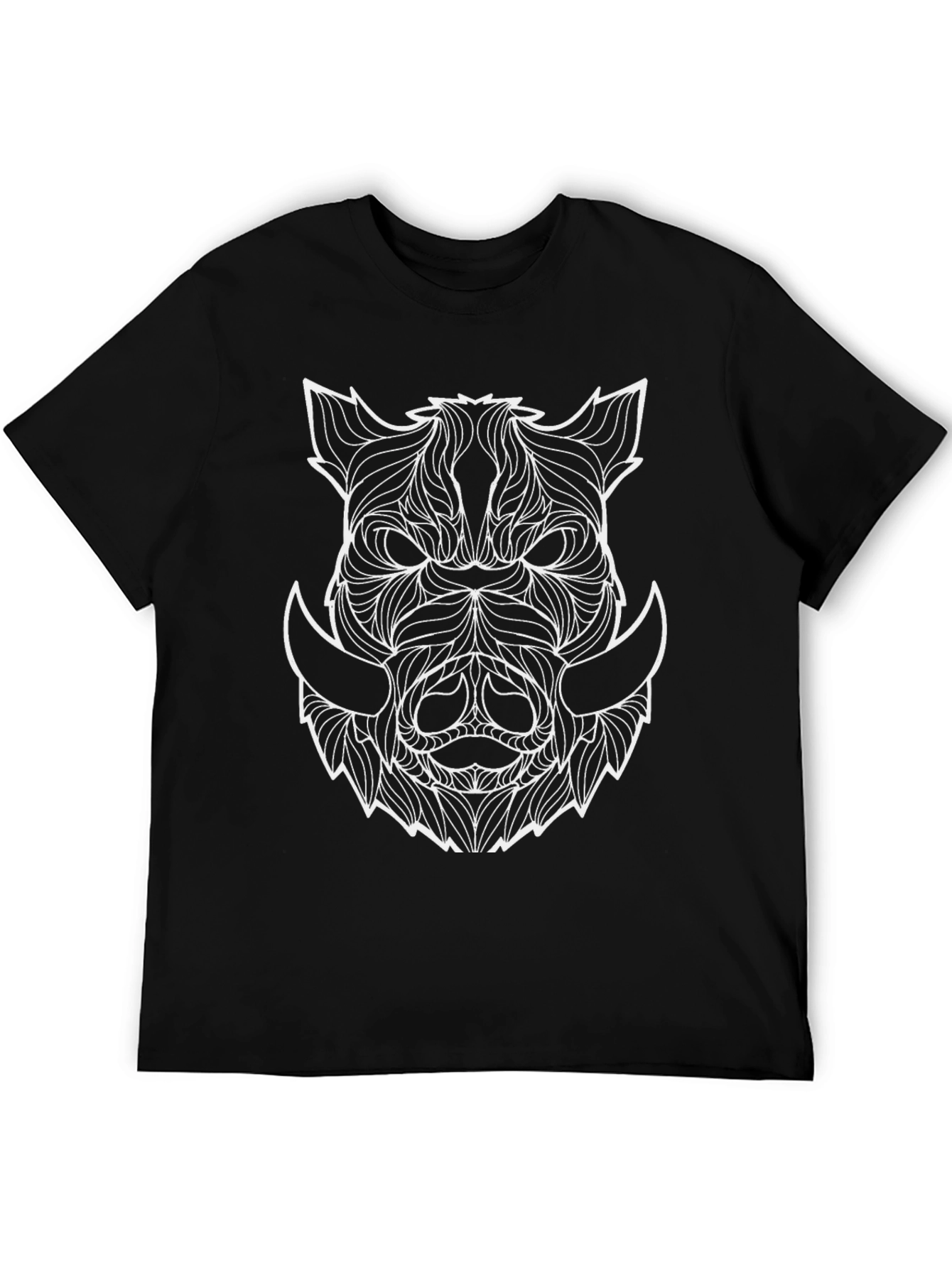Boar Head Graphic Tee - Abstract Animal Print