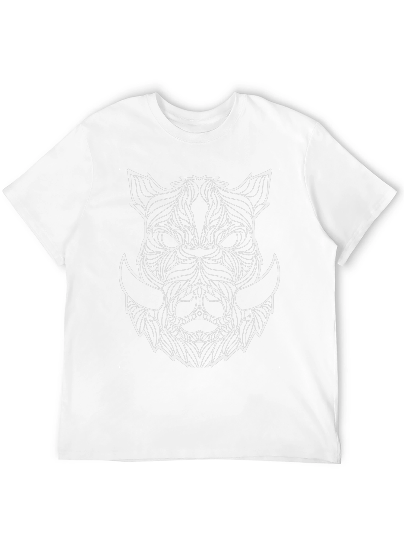 Boar Head Graphic Tee - Abstract Animal Print