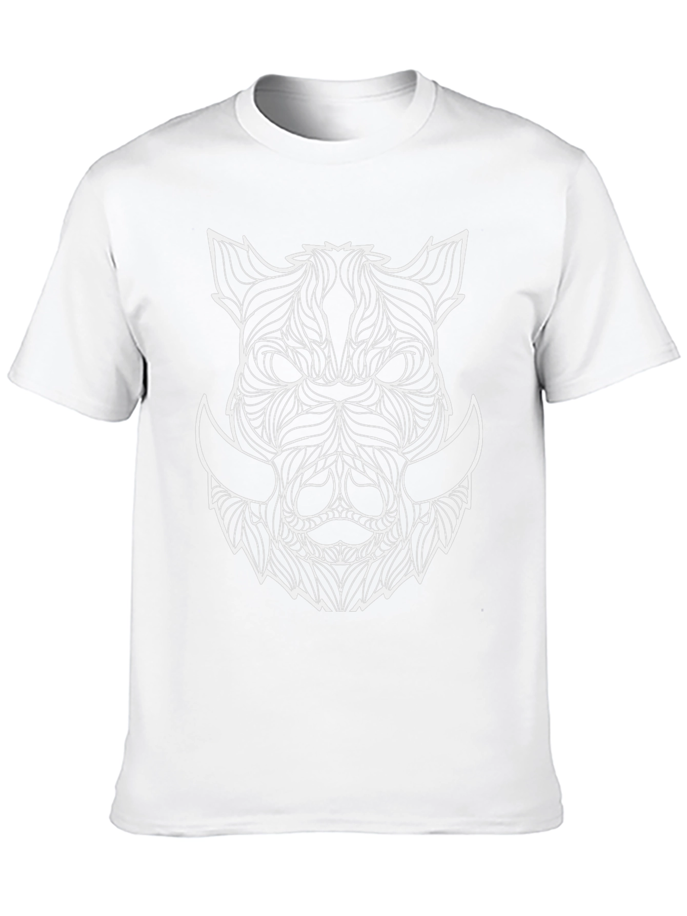 Boar Head Graphic Tee - Abstract Animal Print