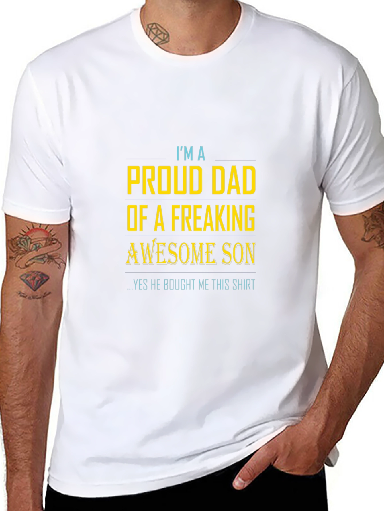 Proud Dad of Awesome Son T-Shirt - Gift from Son