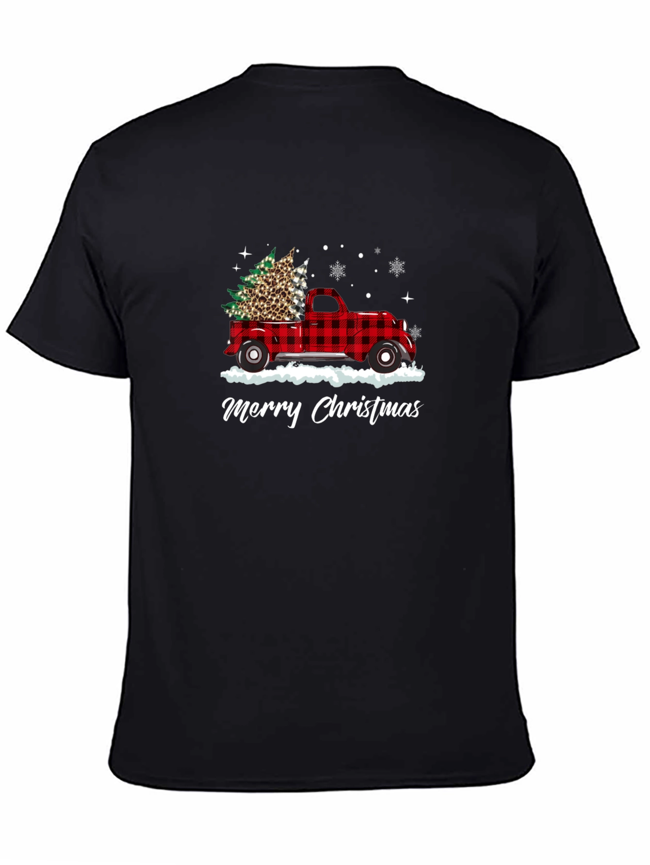 Merry Christmas Buffalo Plaid Truck T-Shirt