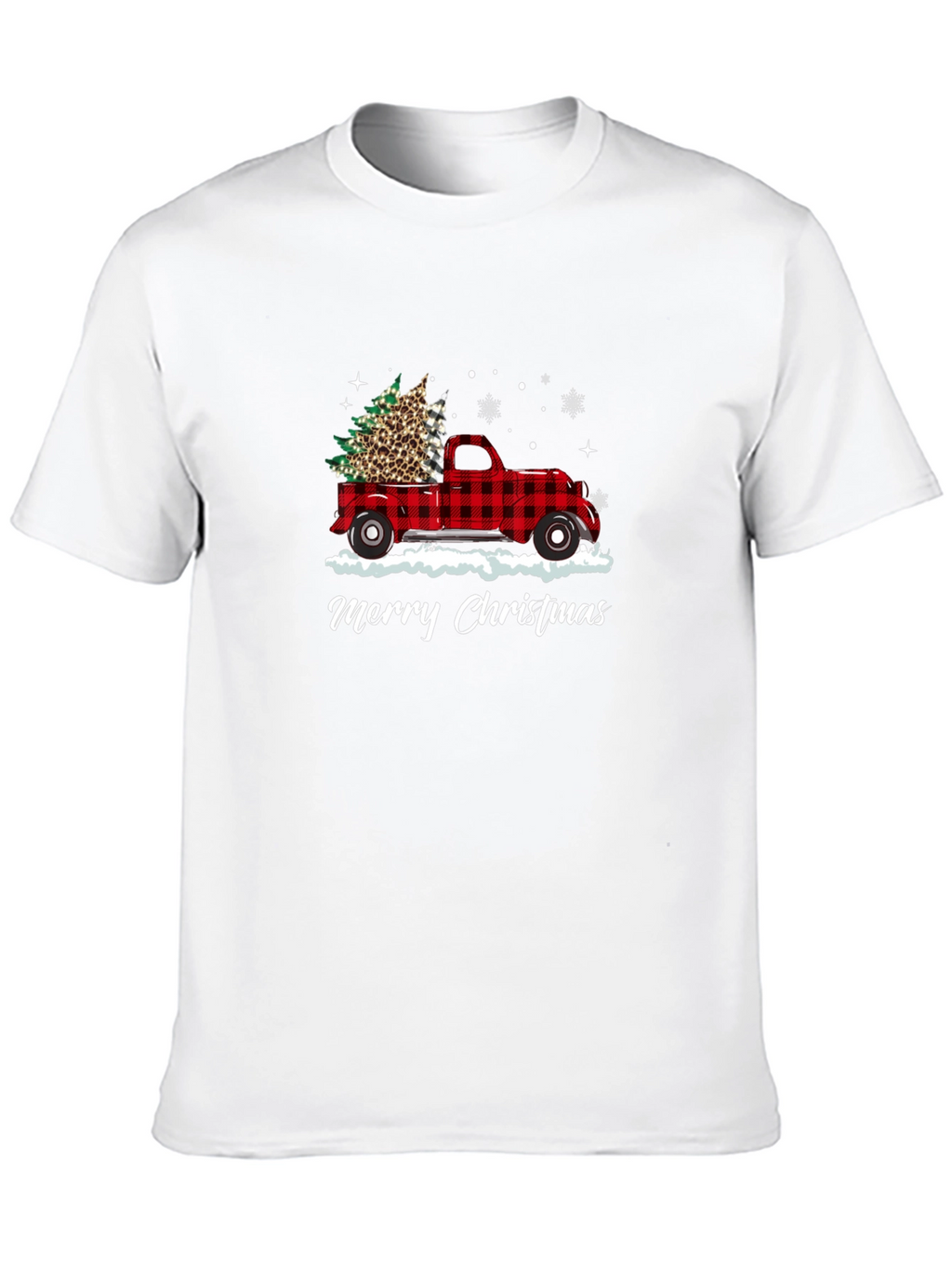 Merry Christmas Buffalo Plaid Truck T-Shirt