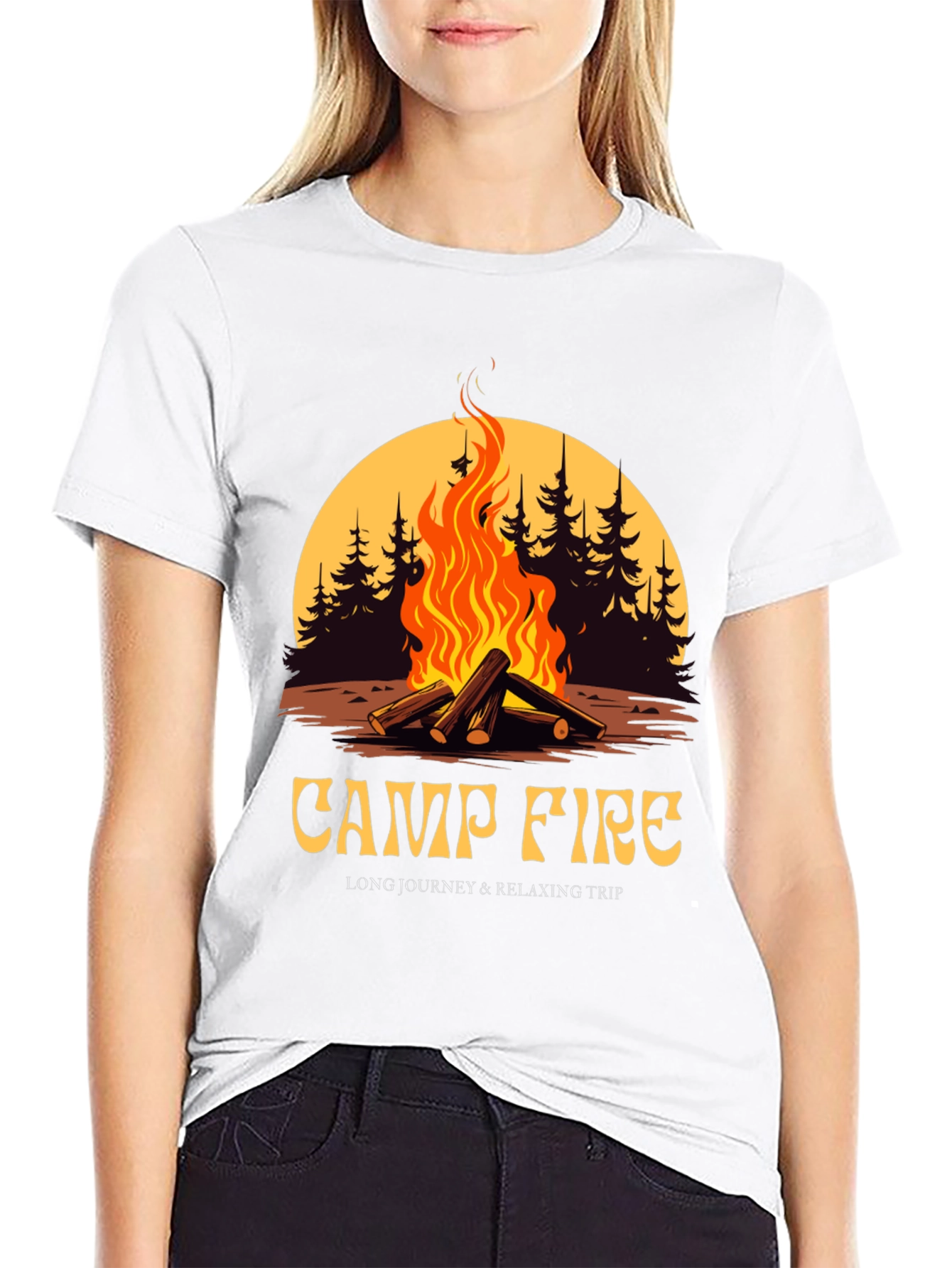Campfire Graphic Tee - Long Journey & Relaxing Trip