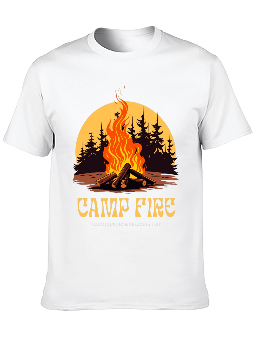 Campfire Graphic Tee - Long Journey & Relaxing Trip