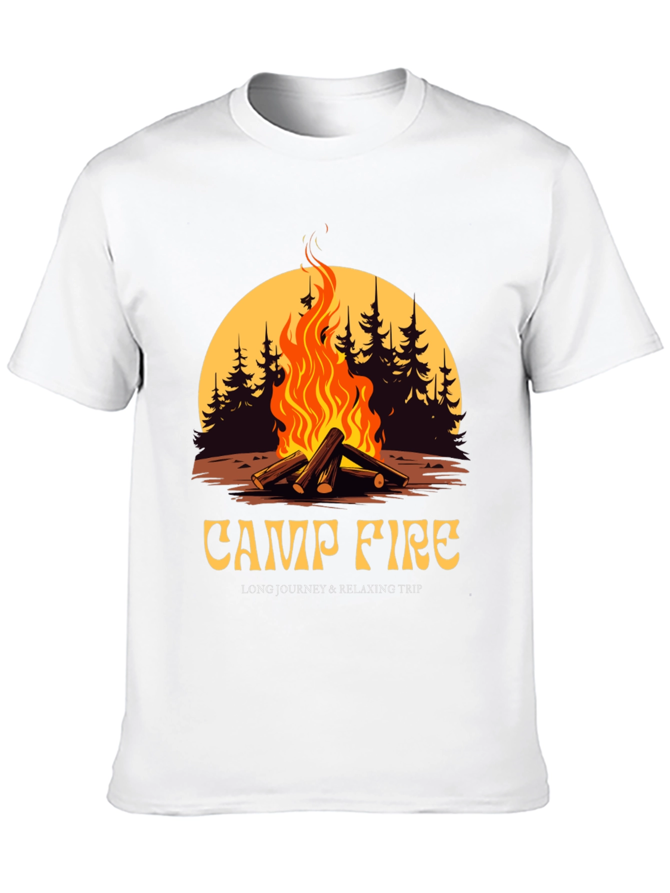 Campfire Graphic Tee - Long Journey & Relaxing Trip