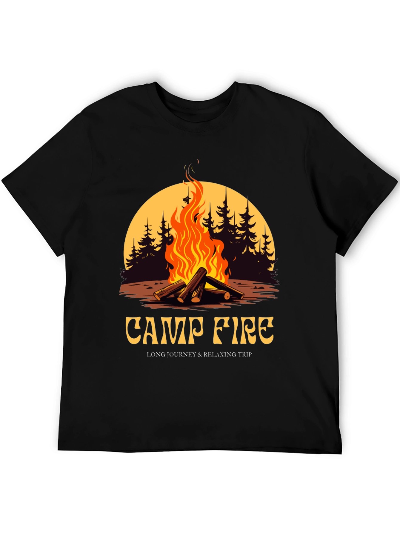 Campfire Graphic Tee - Long Journey & Relaxing Trip