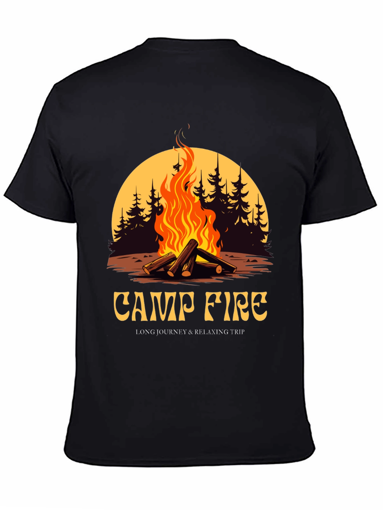 Campfire Graphic Tee - Long Journey & Relaxing Trip