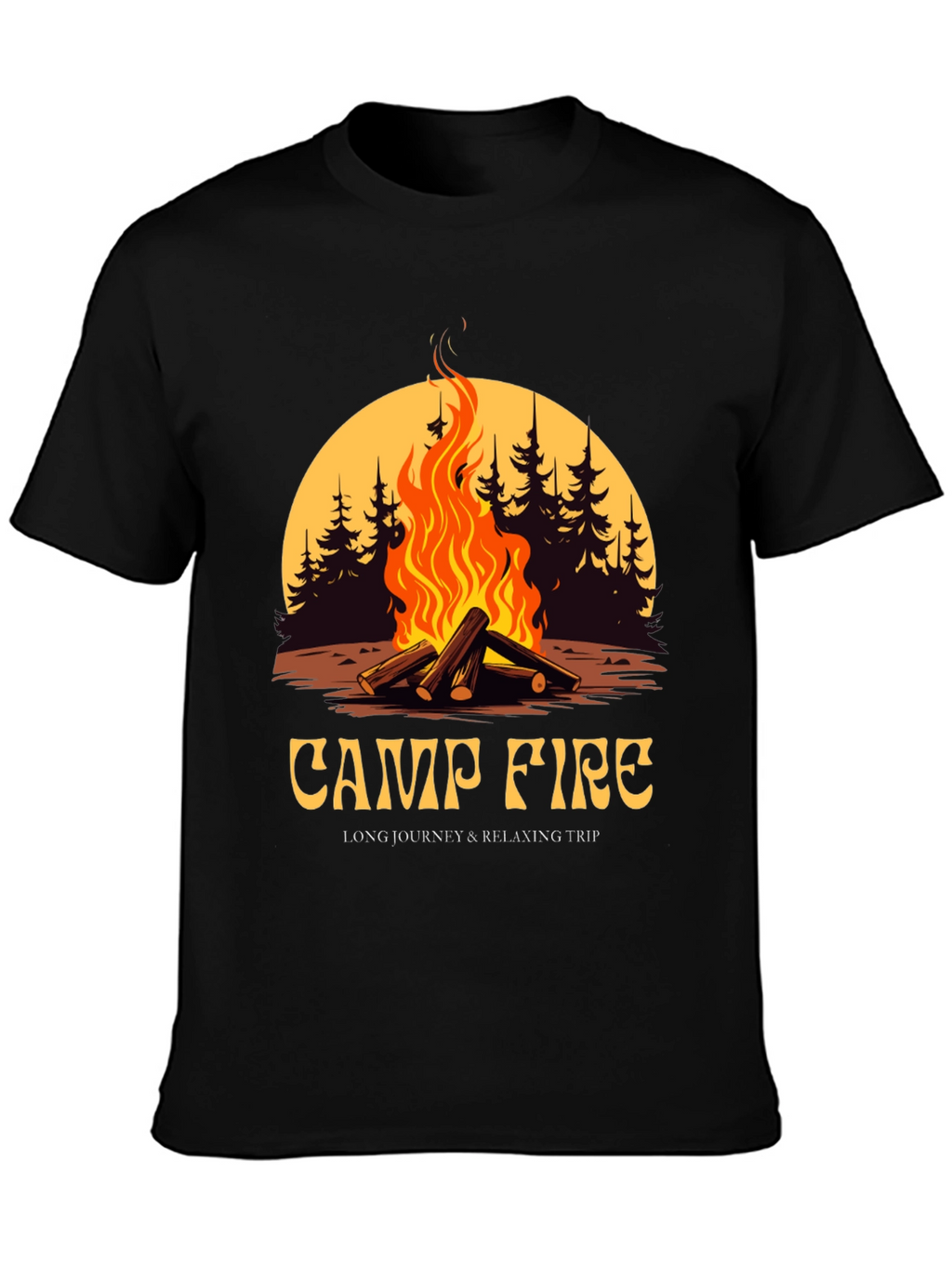 Campfire Graphic Tee - Long Journey & Relaxing Trip