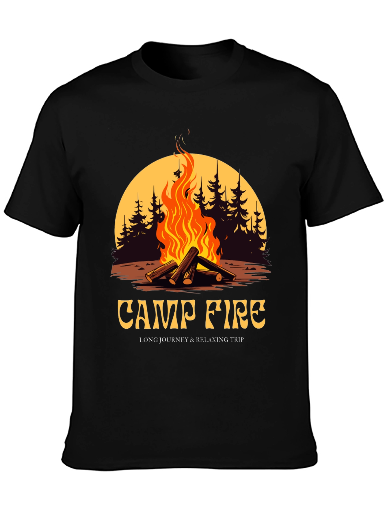 Campfire Graphic Tee - Long Journey & Relaxing Trip