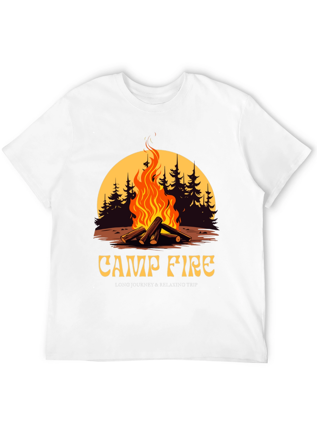 Campfire Graphic Tee - Long Journey & Relaxing Trip