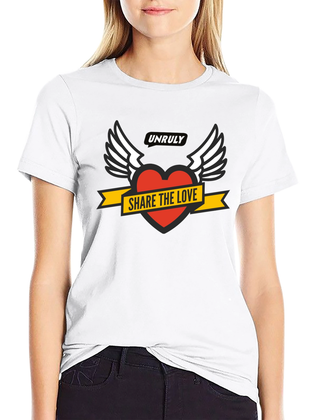 Unruly Share the Love Graphic Black T-Shirt