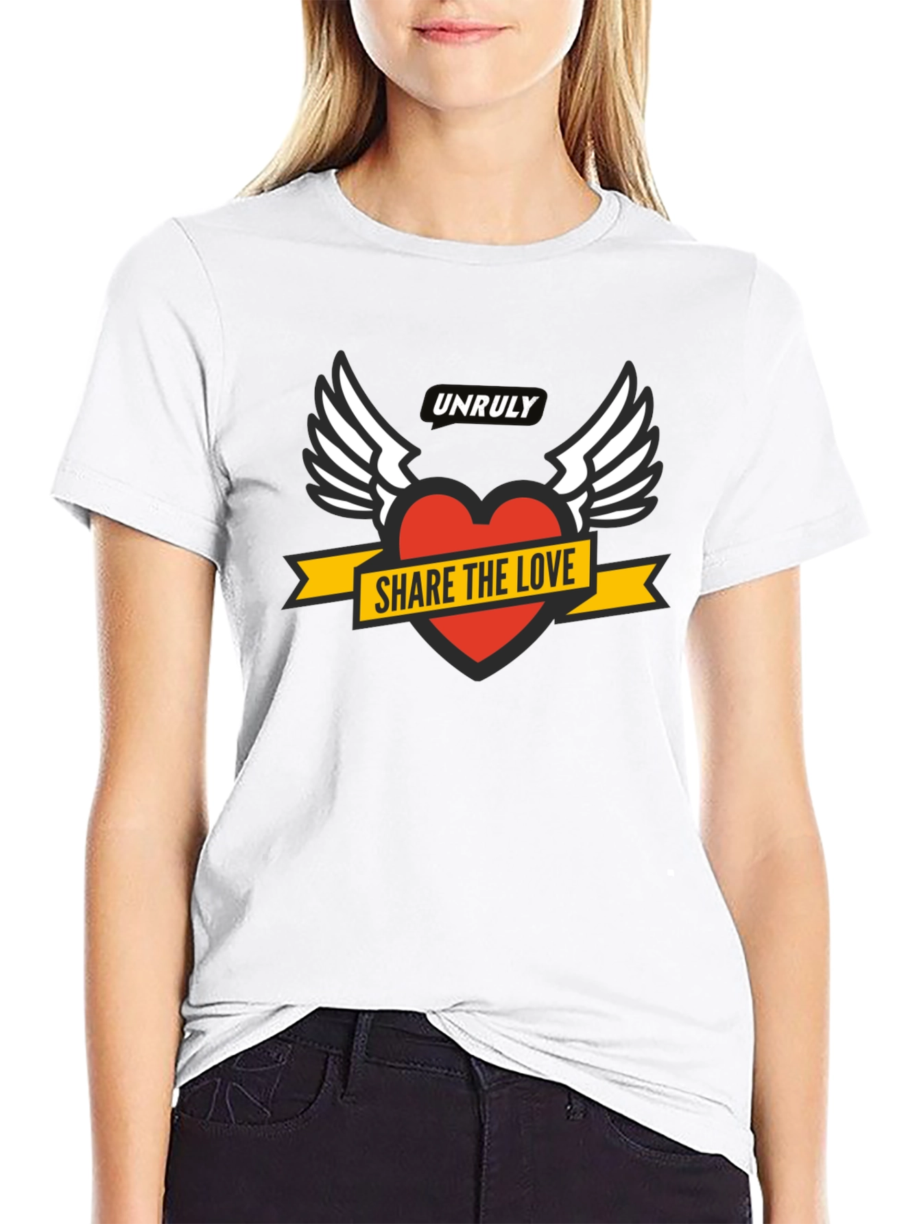 Unruly Share the Love Graphic Black T-Shirt