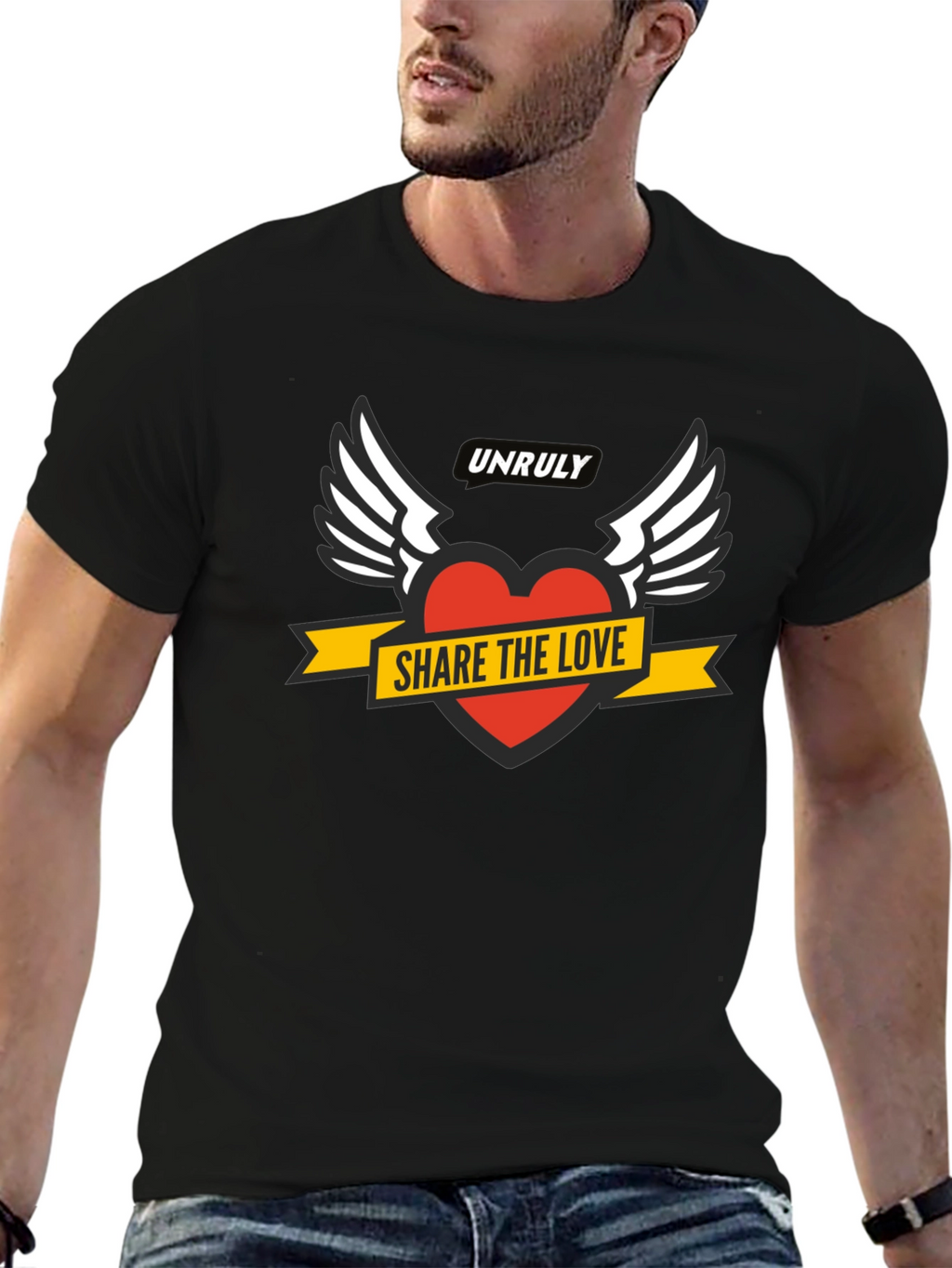 Unruly Share the Love Graphic Black T-Shirt