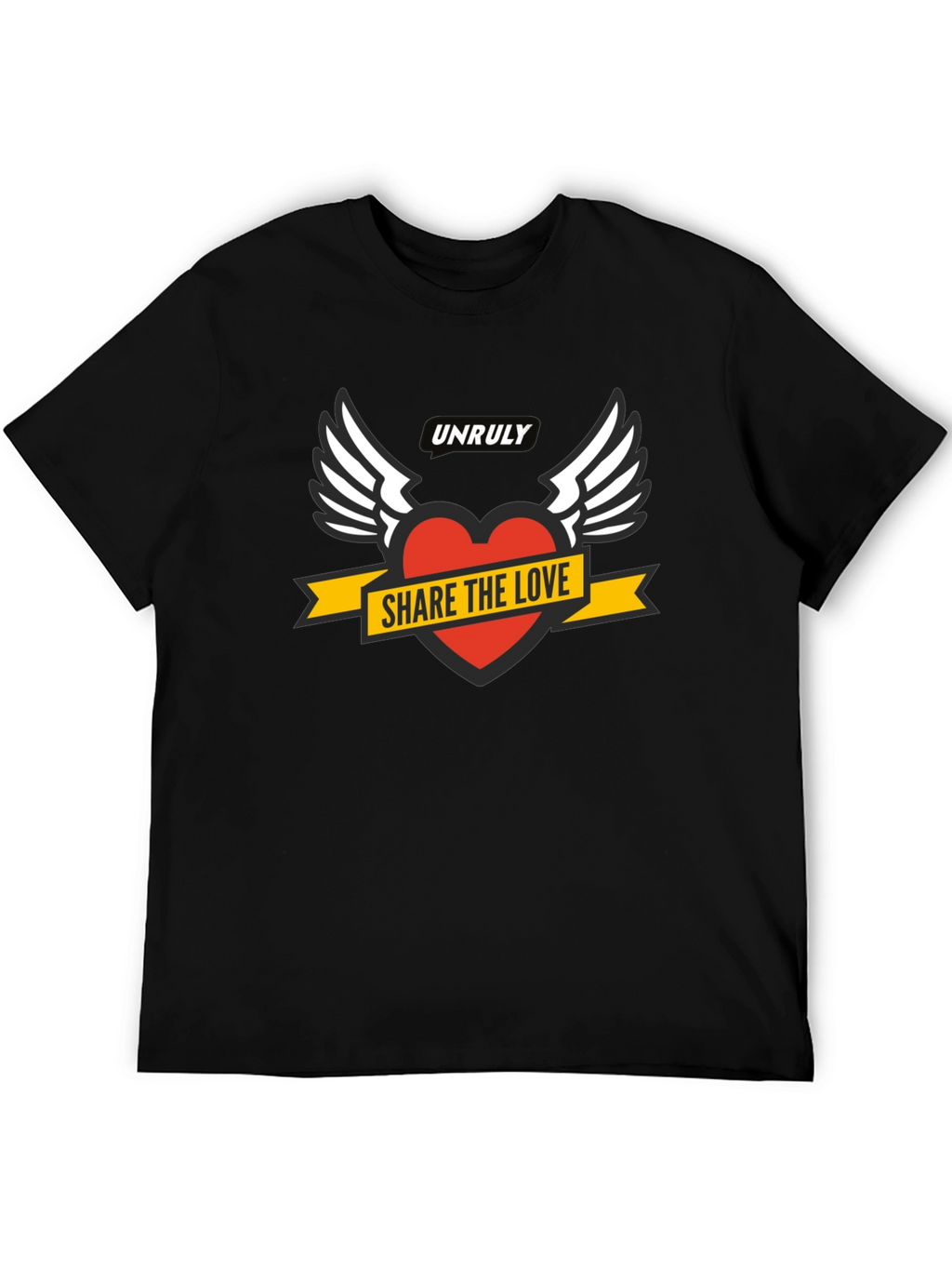 Unruly Share the Love Graphic Black T-Shirt