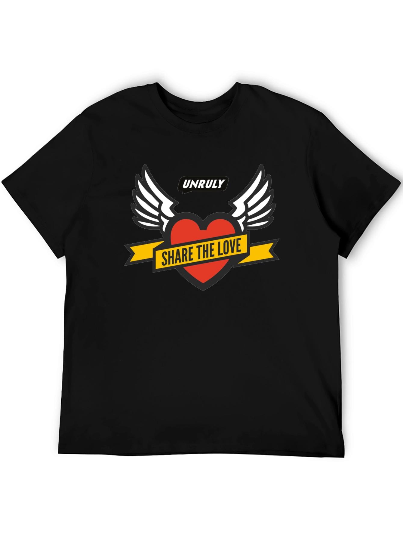 Unruly Share the Love Graphic Black T-Shirt