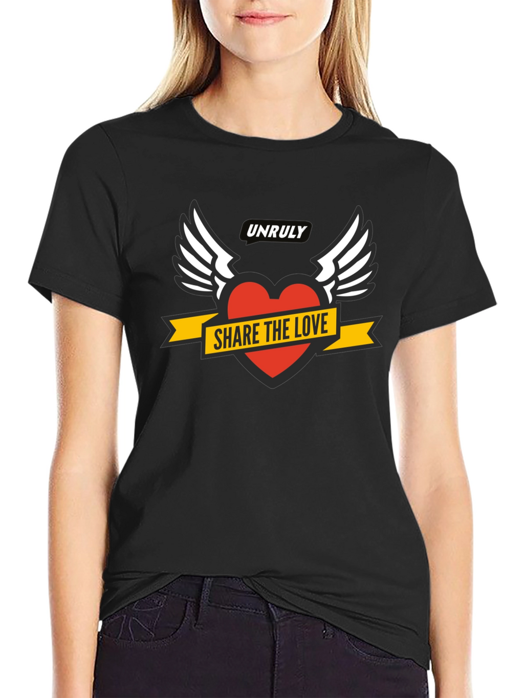 Unruly Share the Love Graphic Black T-Shirt