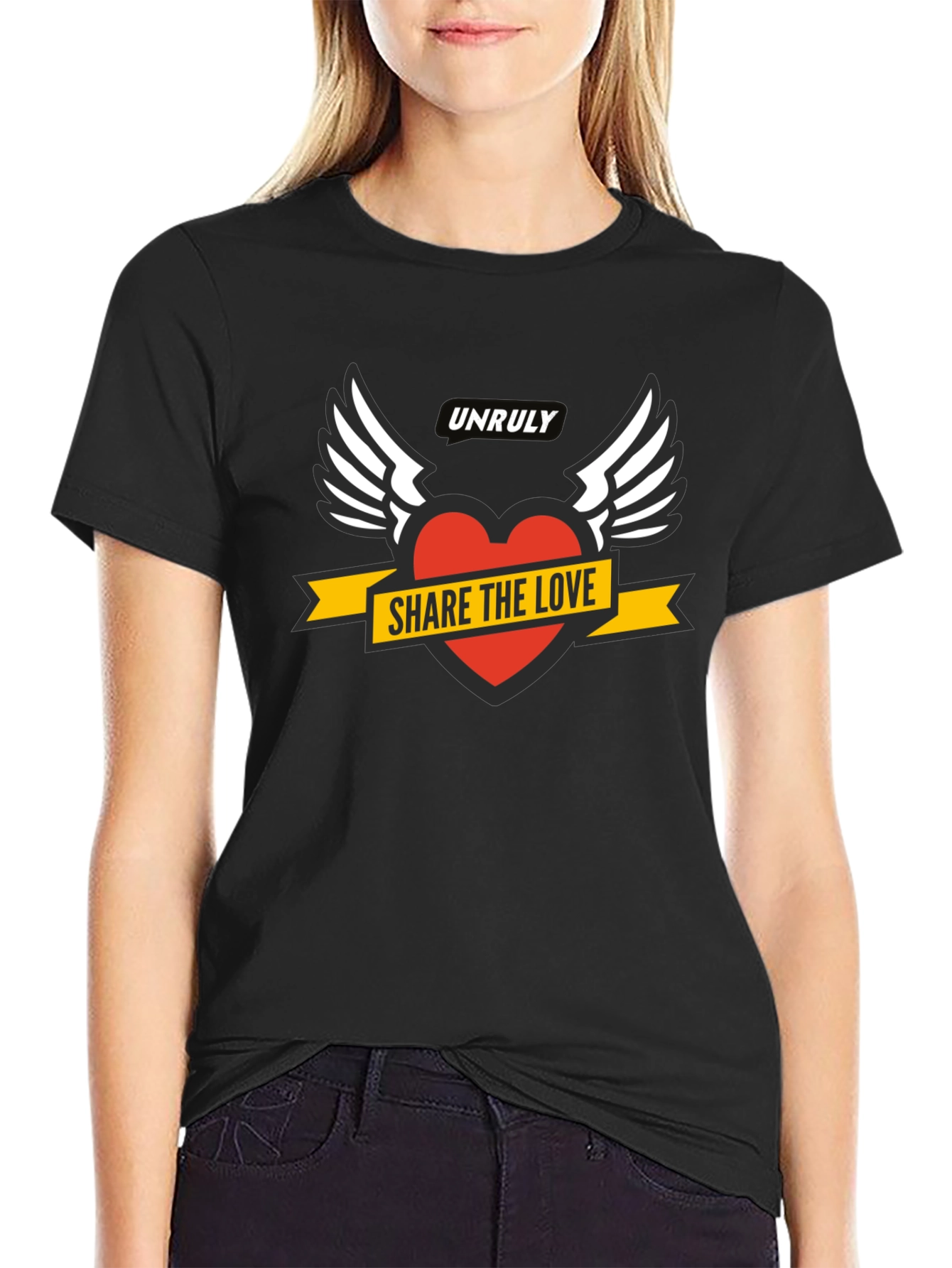 Unruly Share the Love Graphic Black T-Shirt