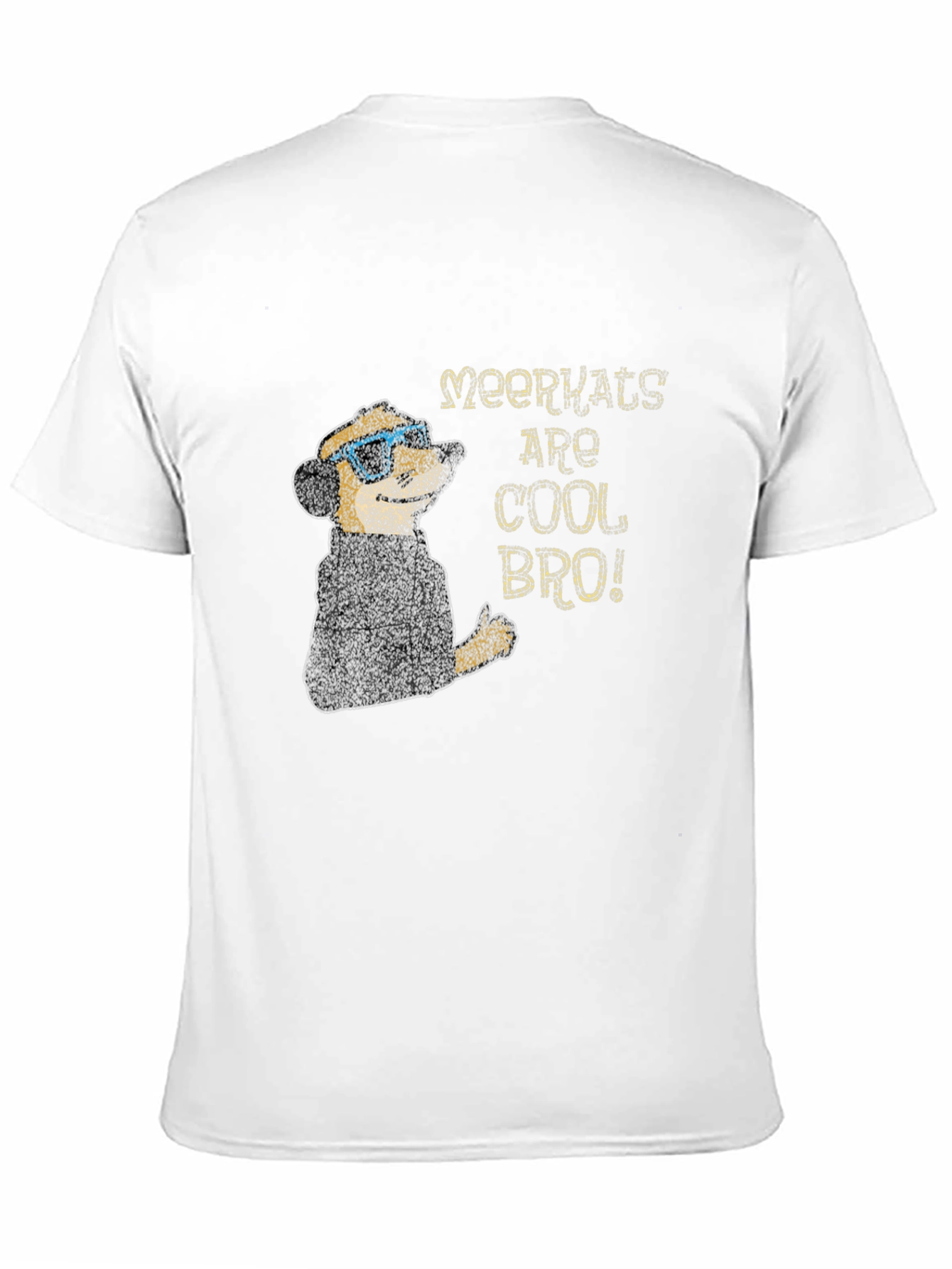 Cool Meerkat Graphic Tee - Black Cotton T-Shirt