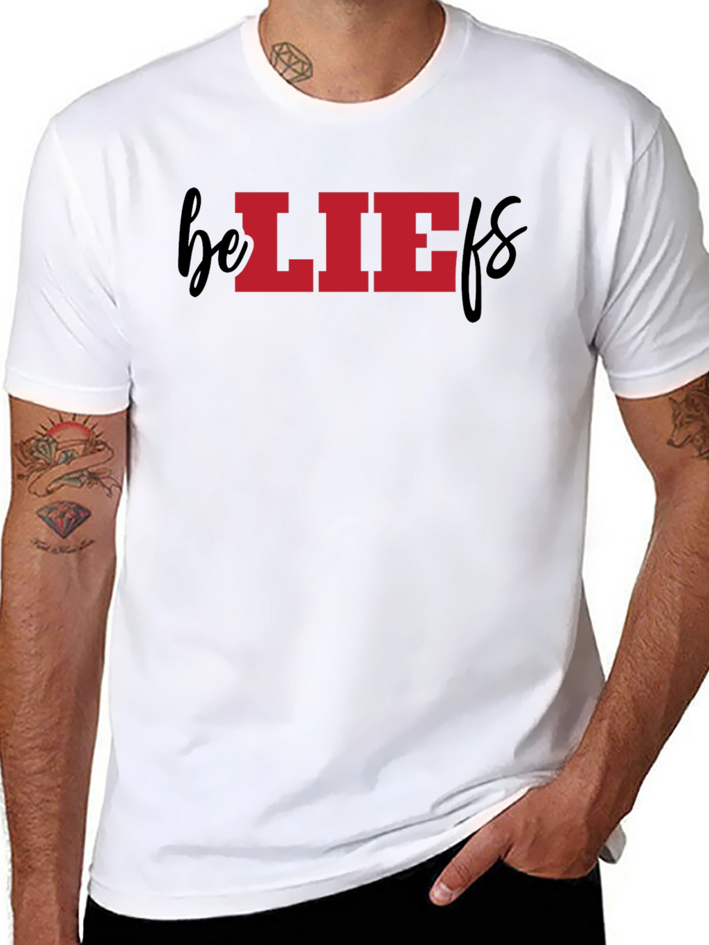 Beliefs Graphic Tee - Red/Black Cotton Blend