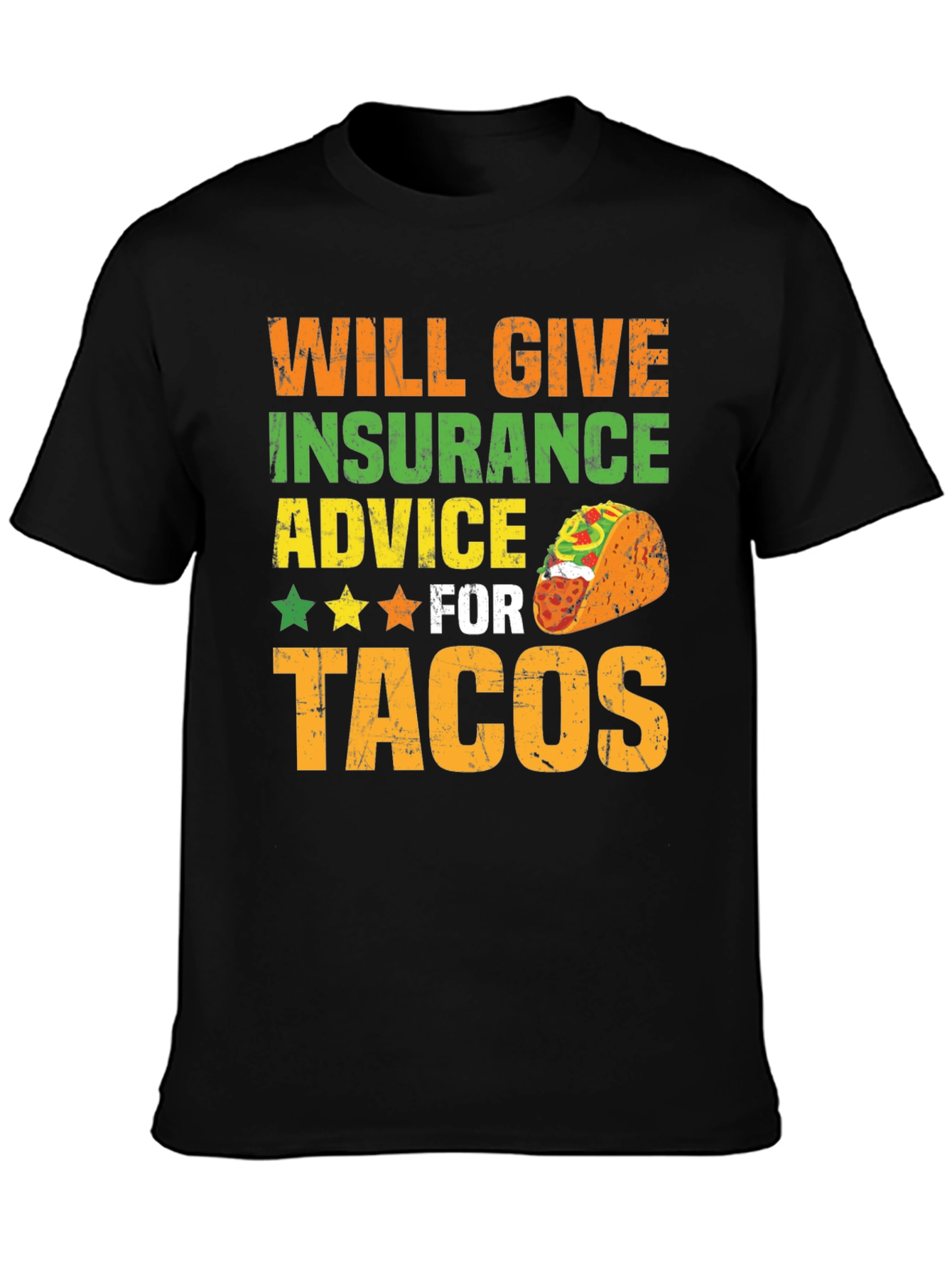 Insurance Advice For Tacos Mens Graphic T-Shirt